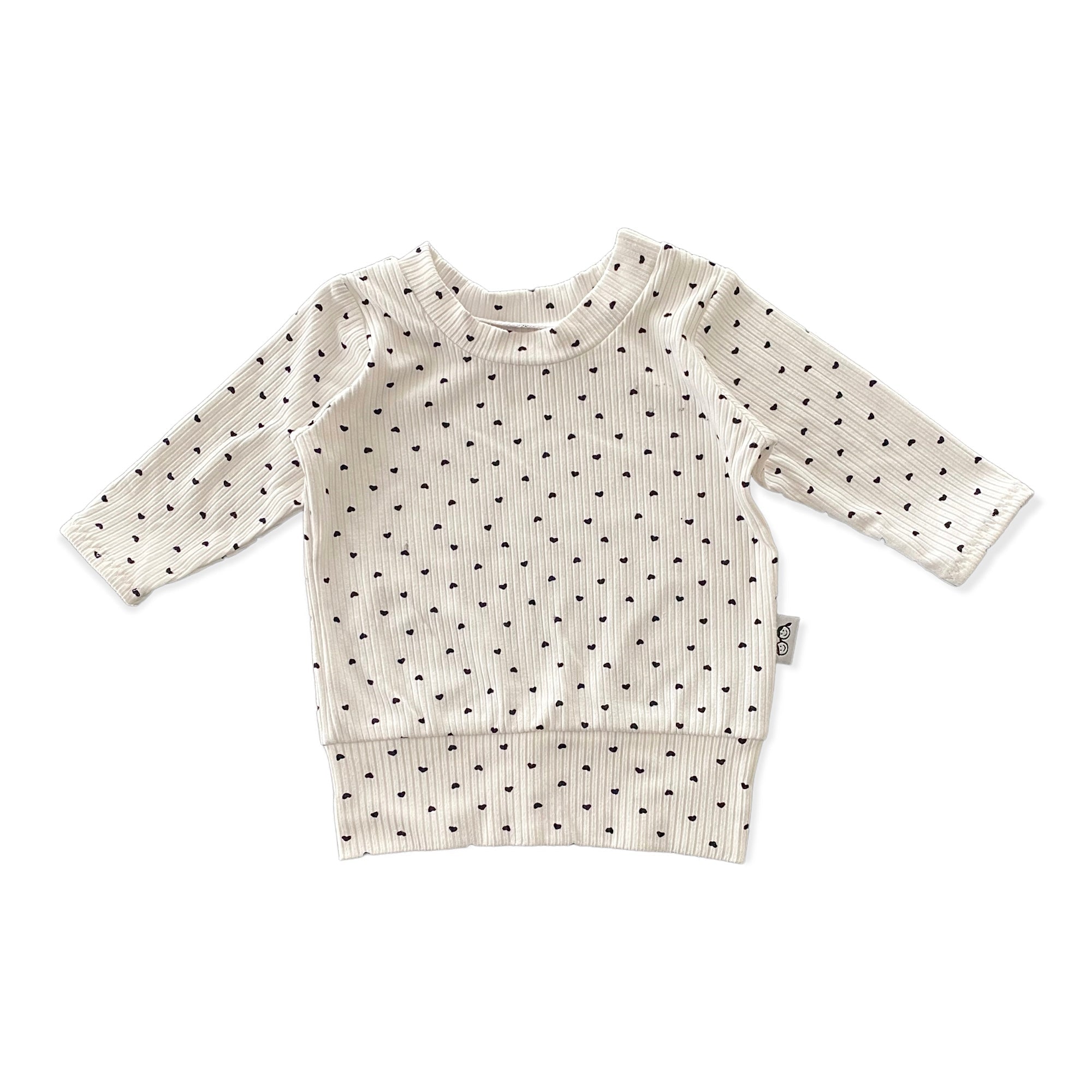 Black Hearts on Ivory Lounge Top