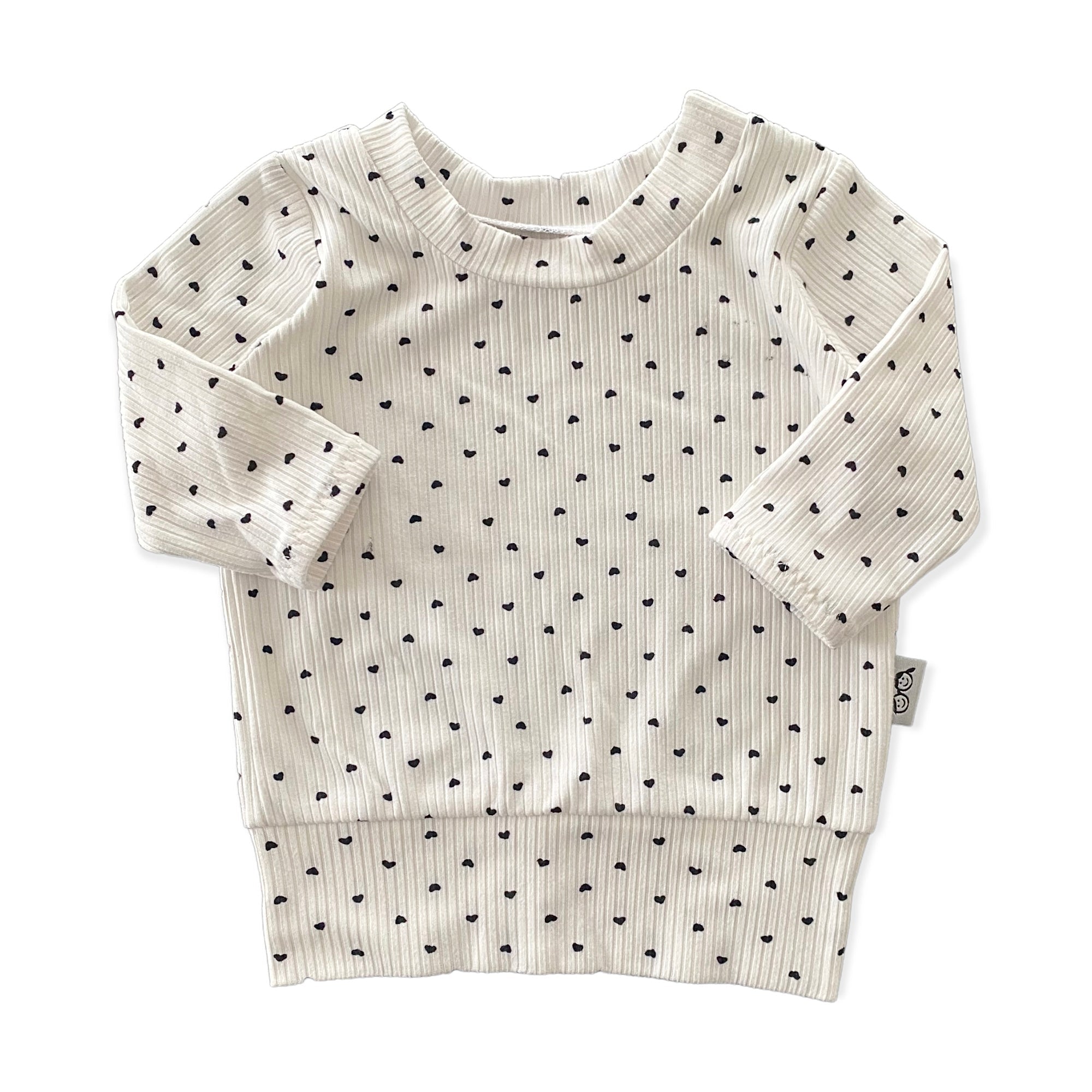 Black Hearts on Ivory Lounge Top