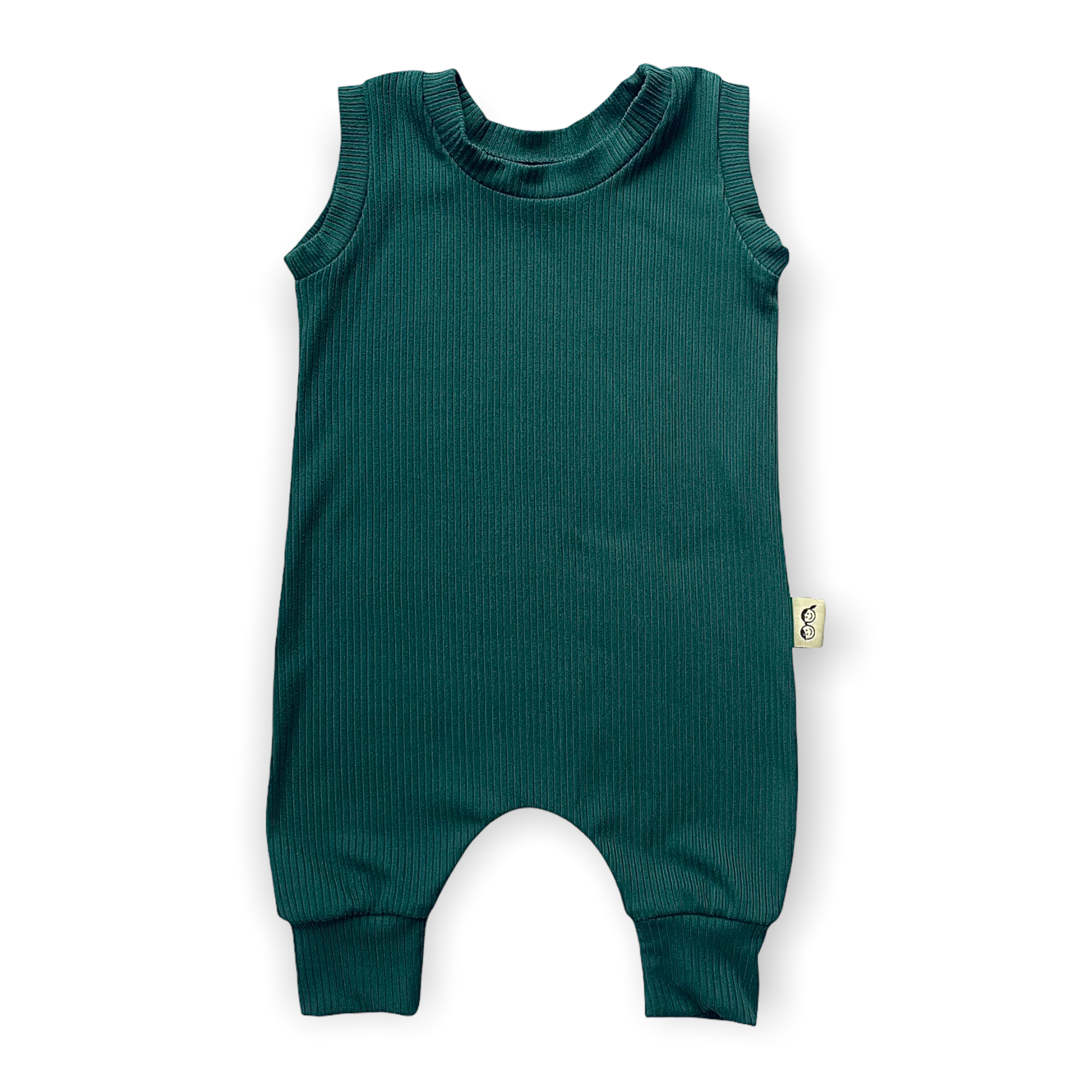 Hunter Green Ribbed Harem Romper