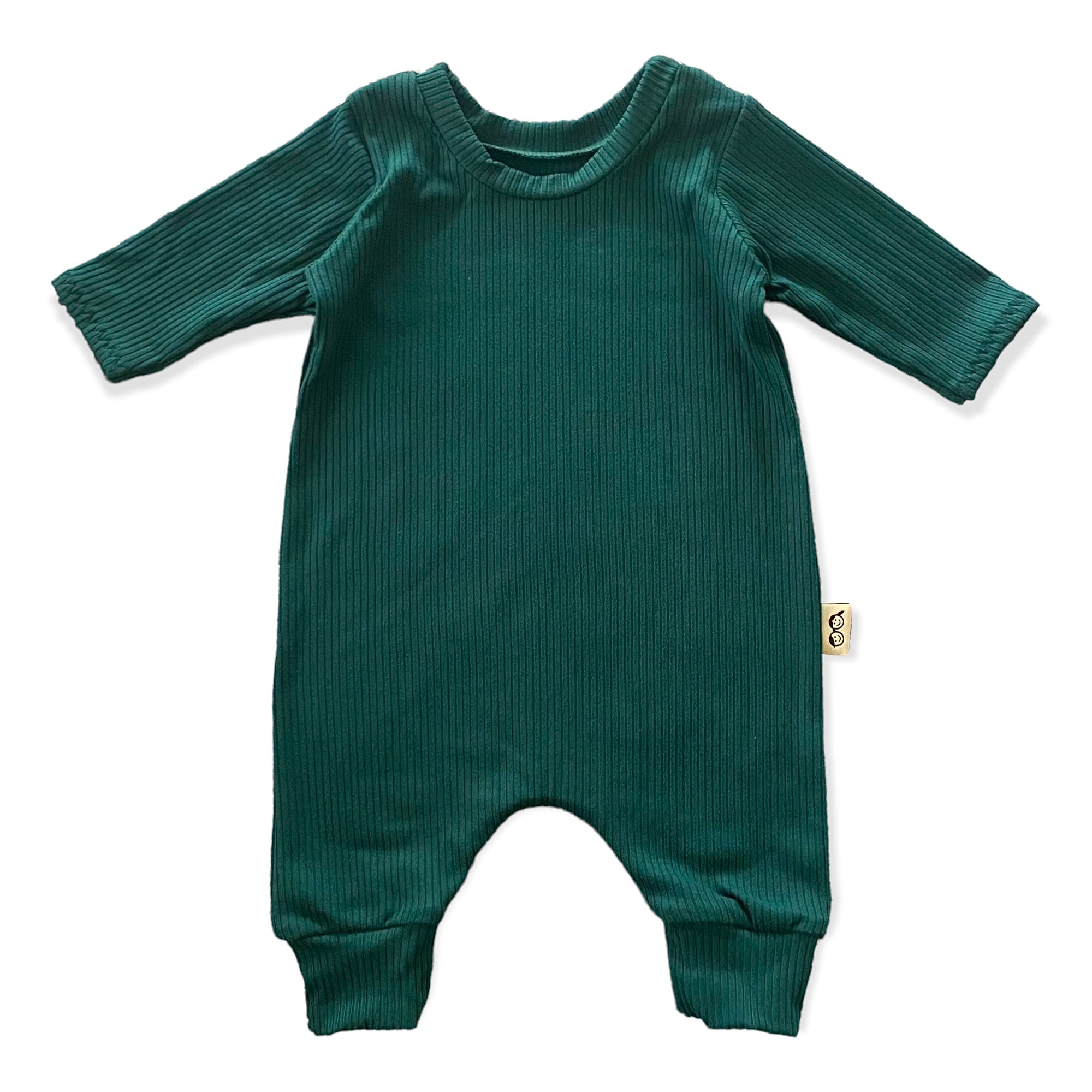 Hunter Green Ribbed Harem Romper