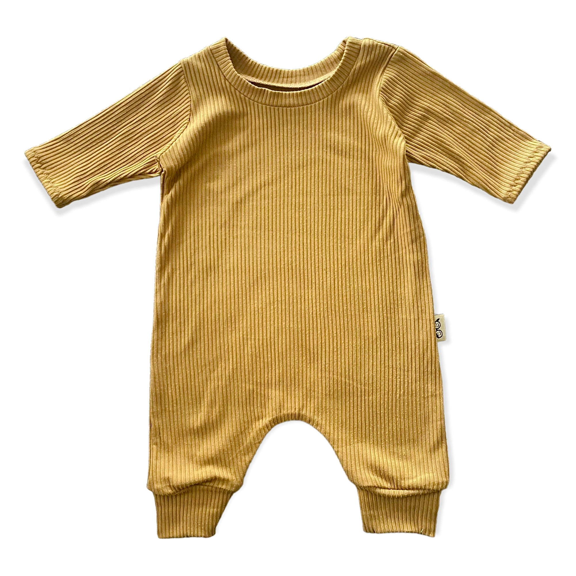 Mustard Ribbed Harem Romper