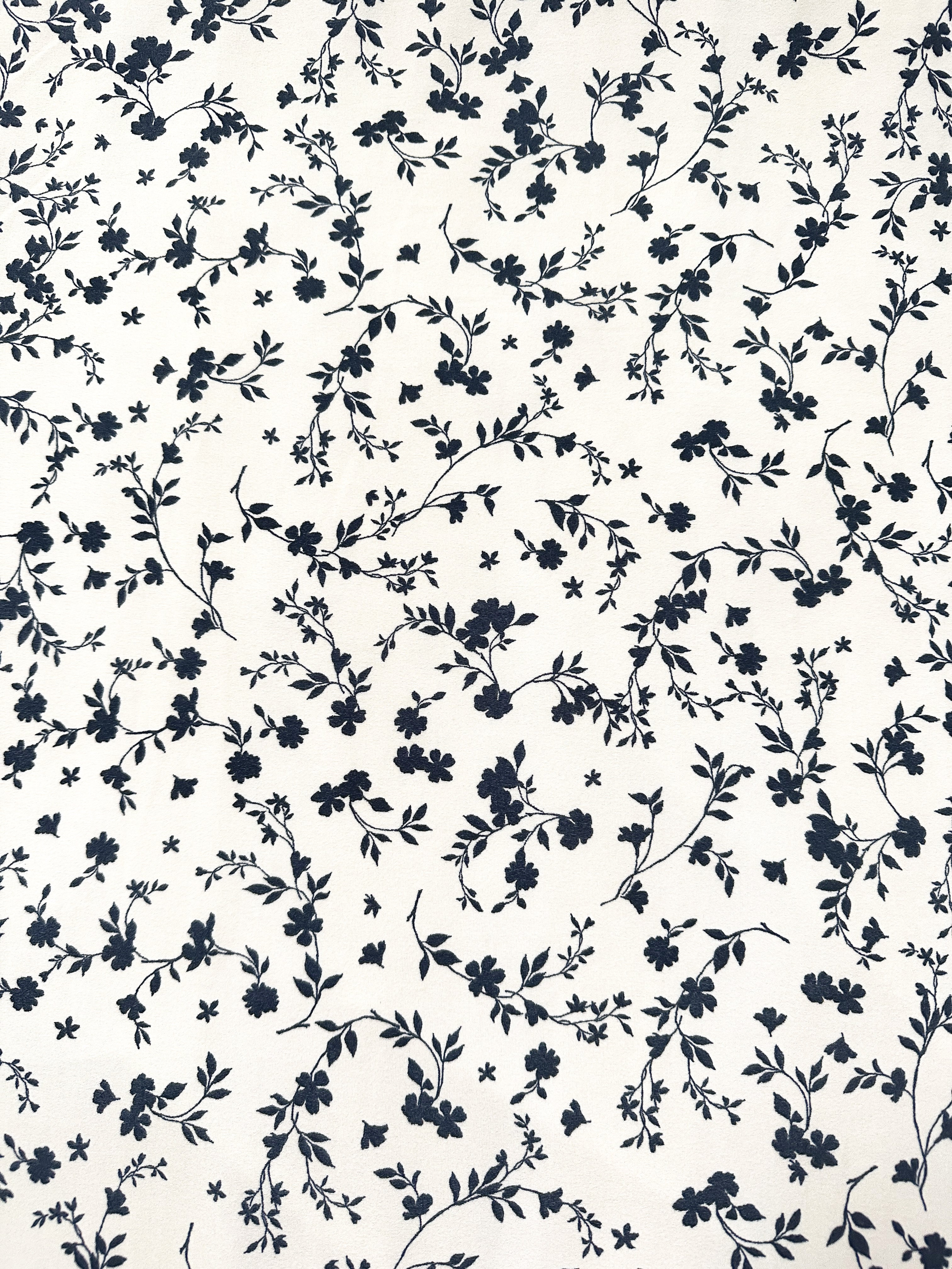 Navy Floral On Cream - Limited Vault Fabric