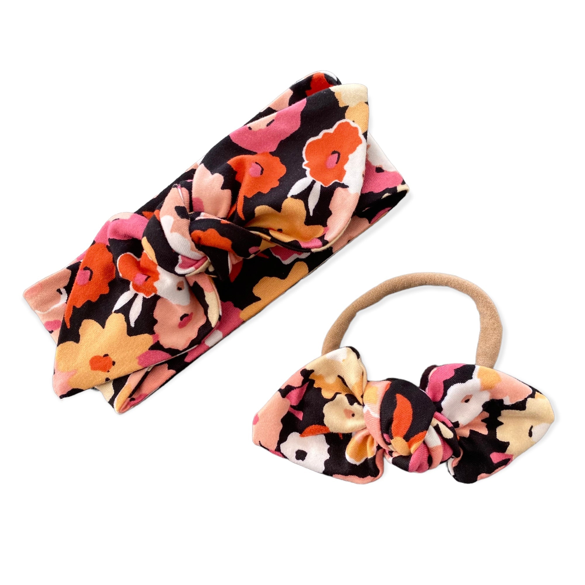 Poppies on Black Headbands