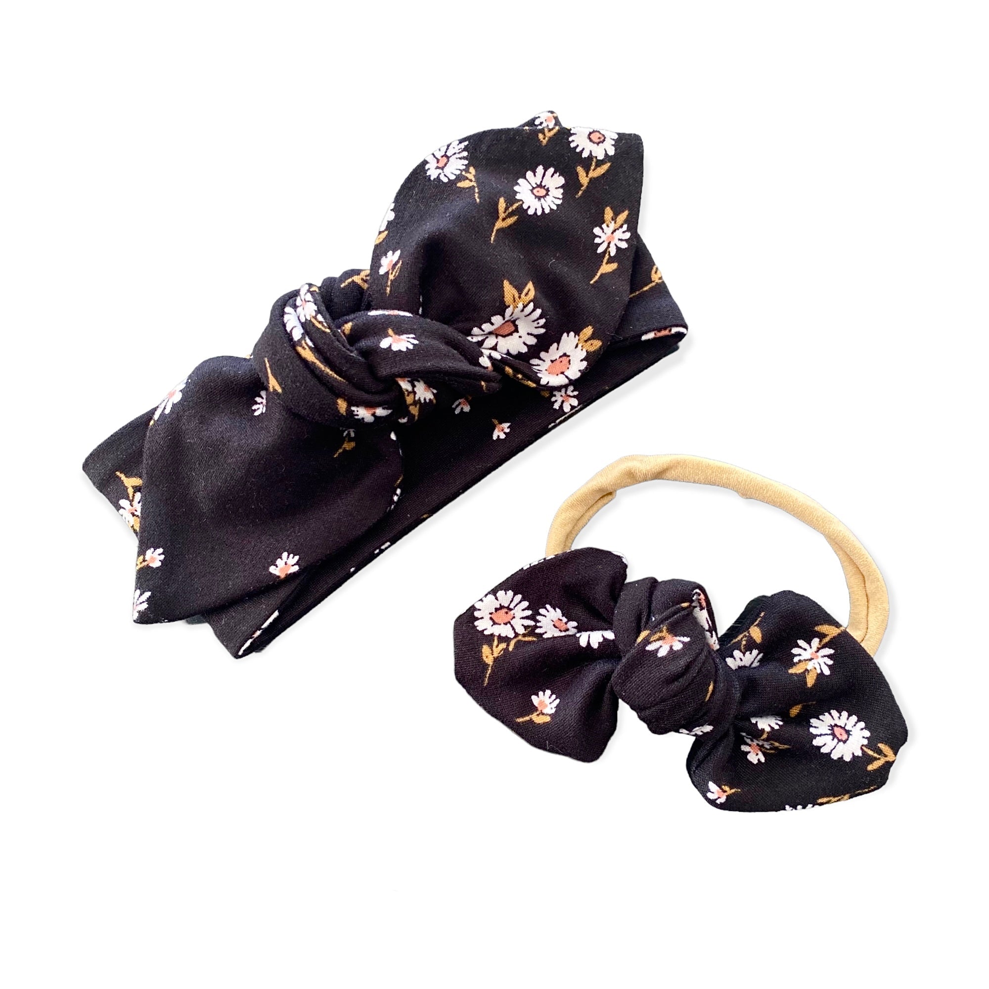 Field of Daises on Black Headbands