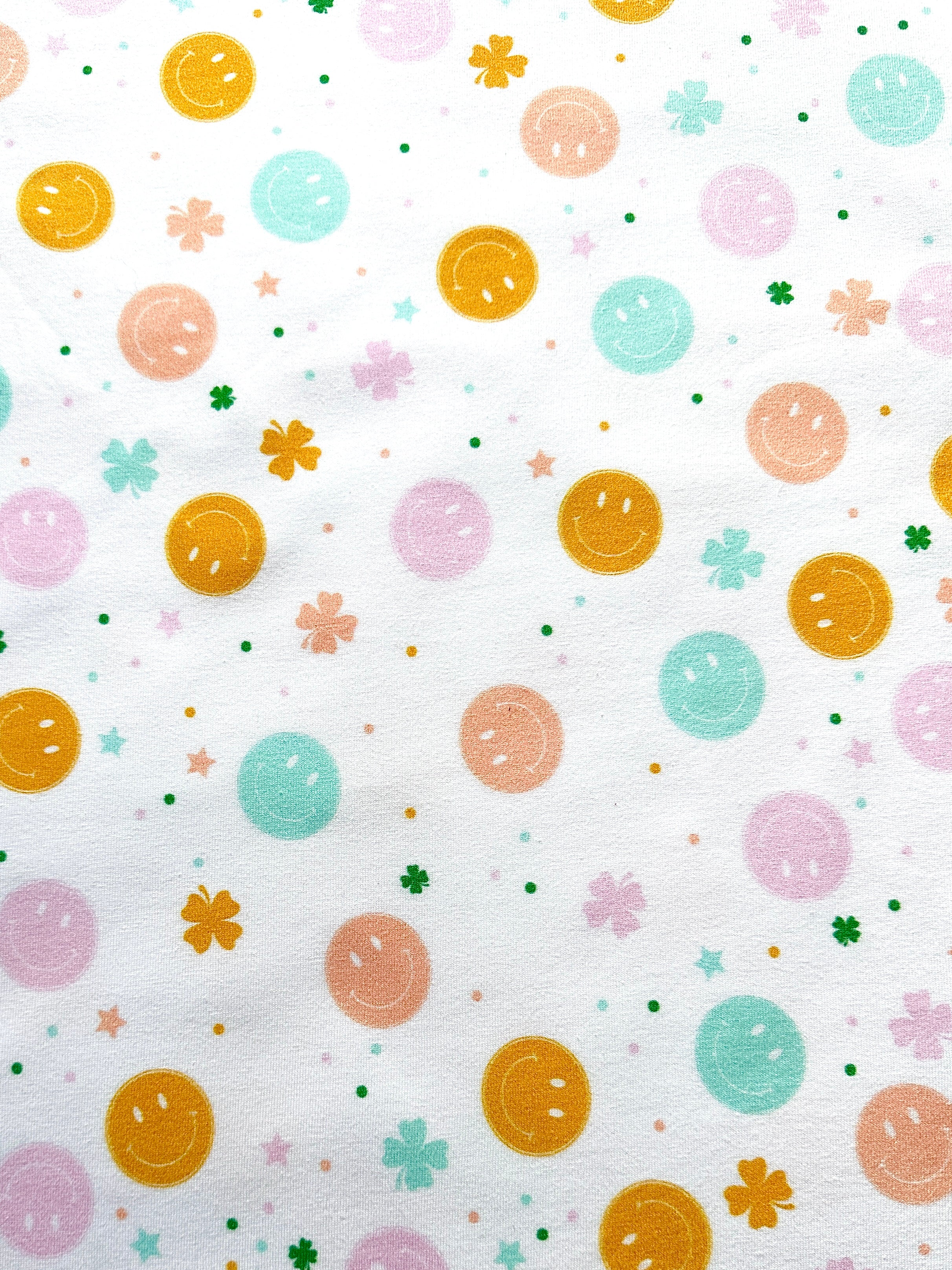 Lucky Pastel Smiley Faces - Limited Vault Fabric