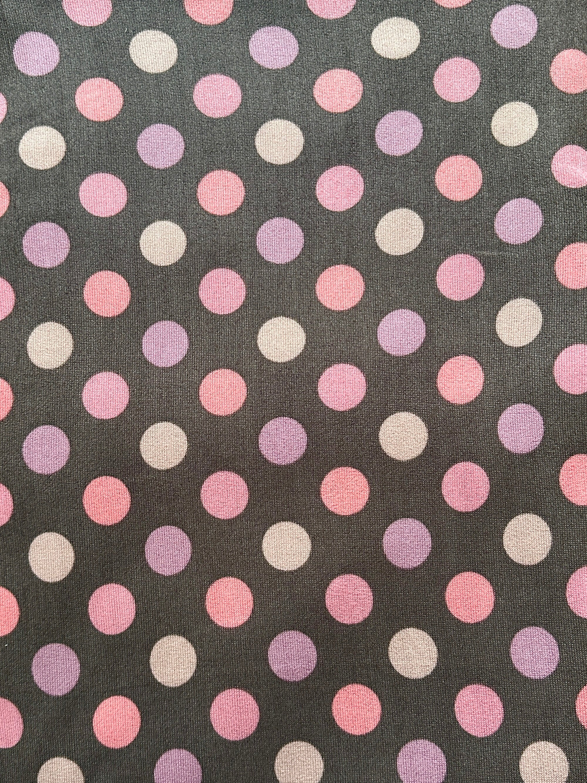 Confetti Night ( Pink, purple & cream polka dots on charcoal ) - Limited Vault Fabric