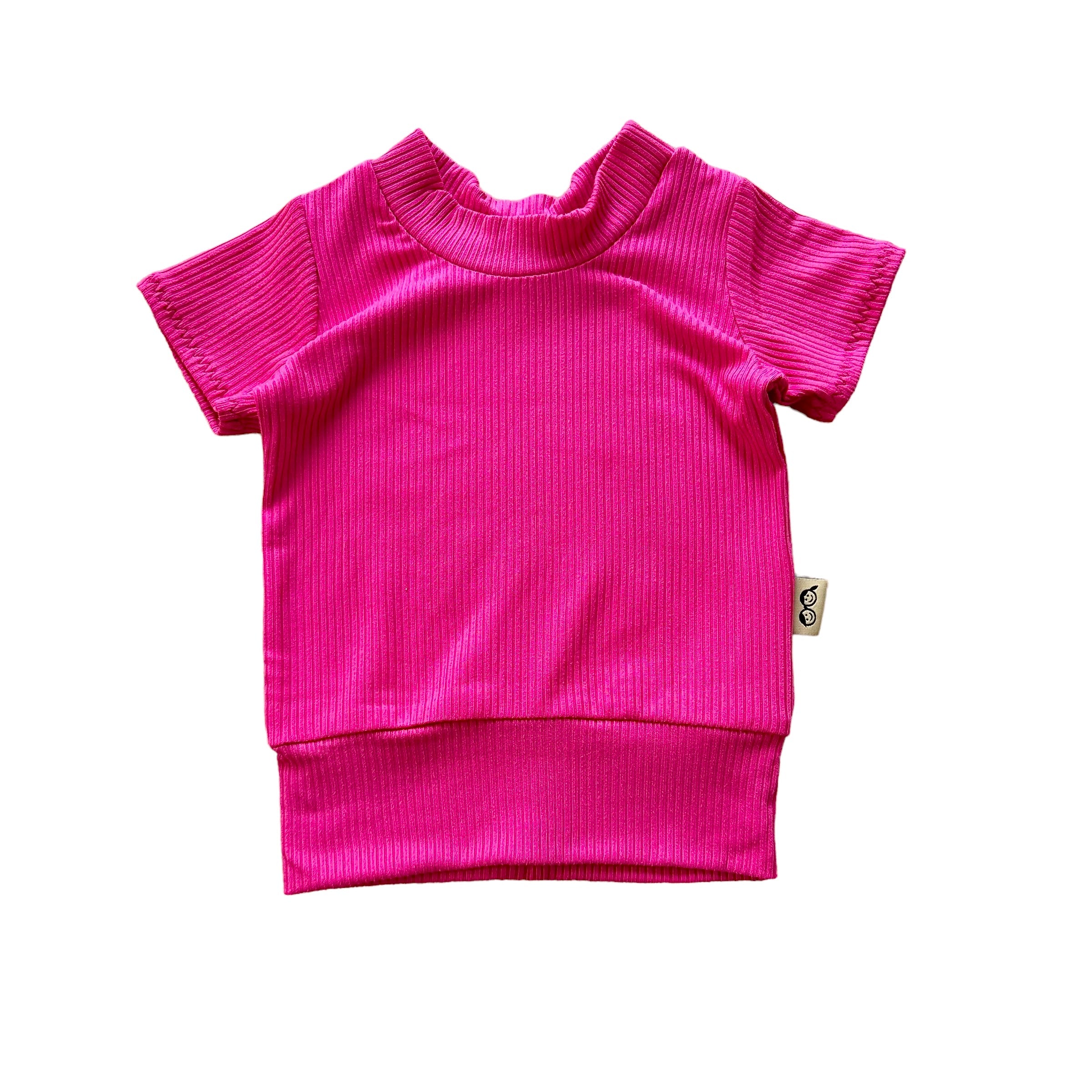 Fuchsia Ribbed Biker Shorts Lounge Set