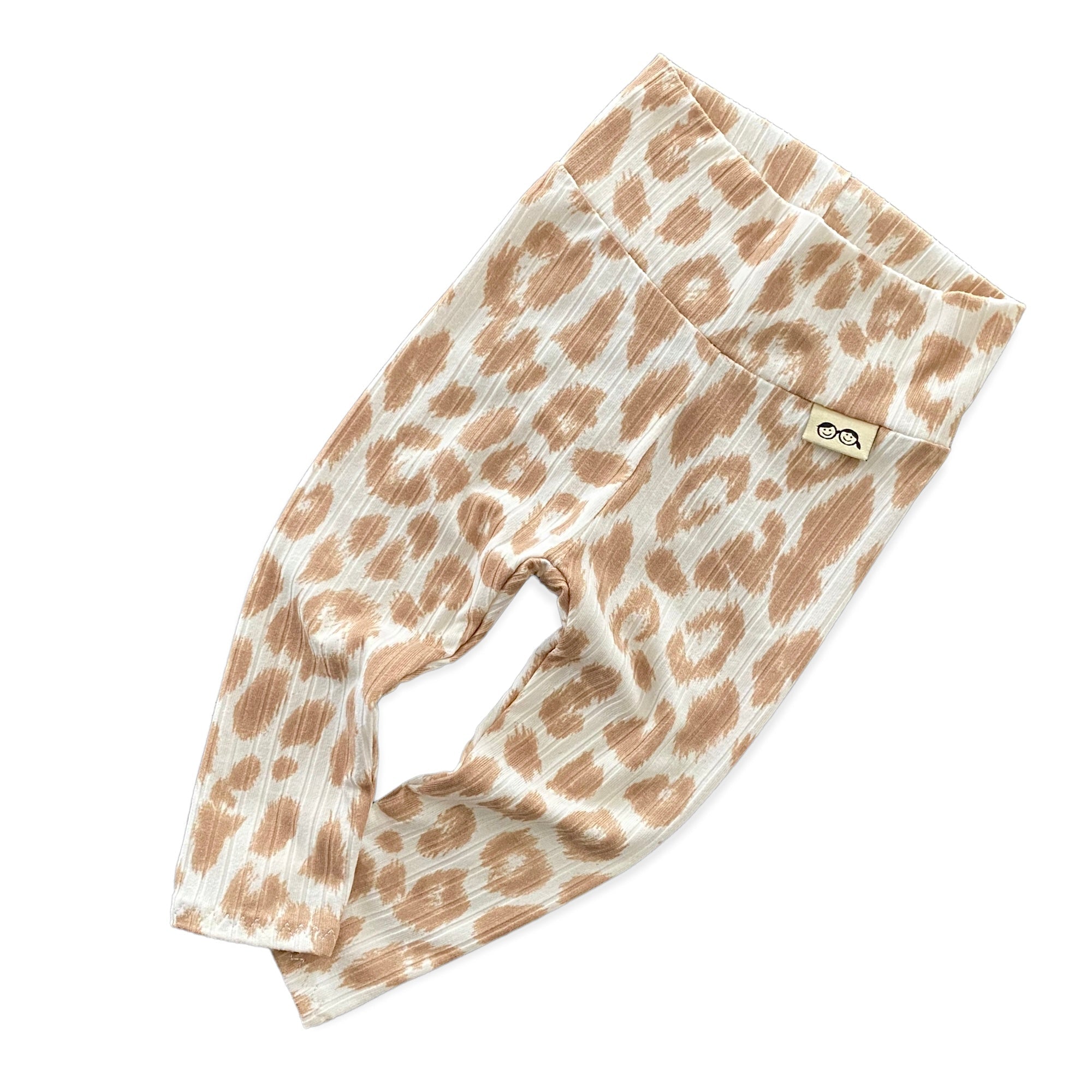 Taupe Cream Leopard Ribbed Leggings