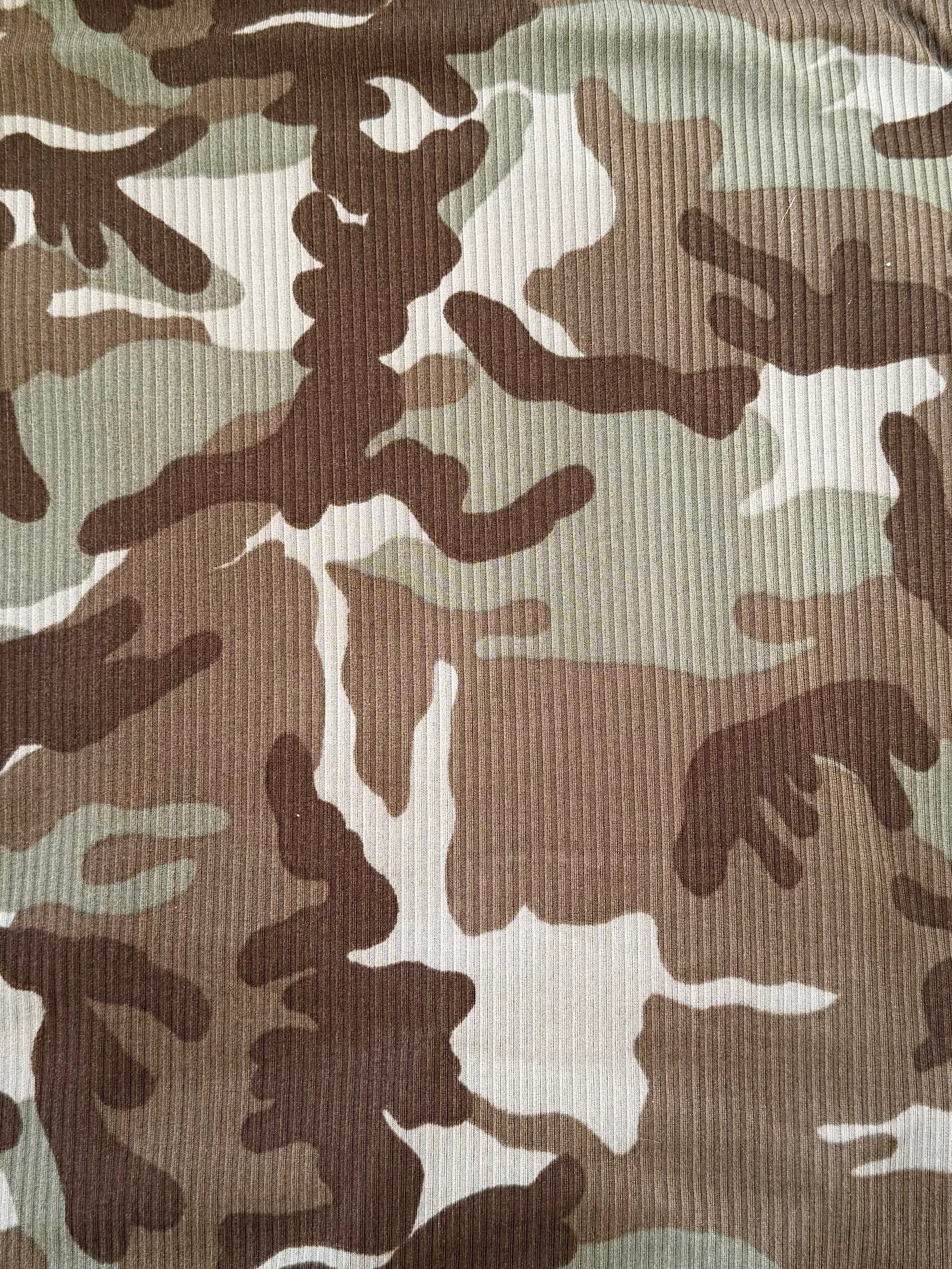 Woodland Camo Ribbed - Limited Vault Fabric
