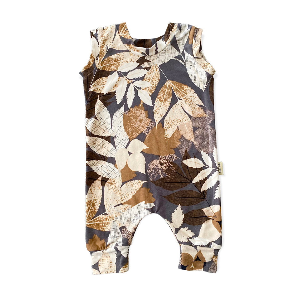 Leaves on Midnight Blue Harem Romper
