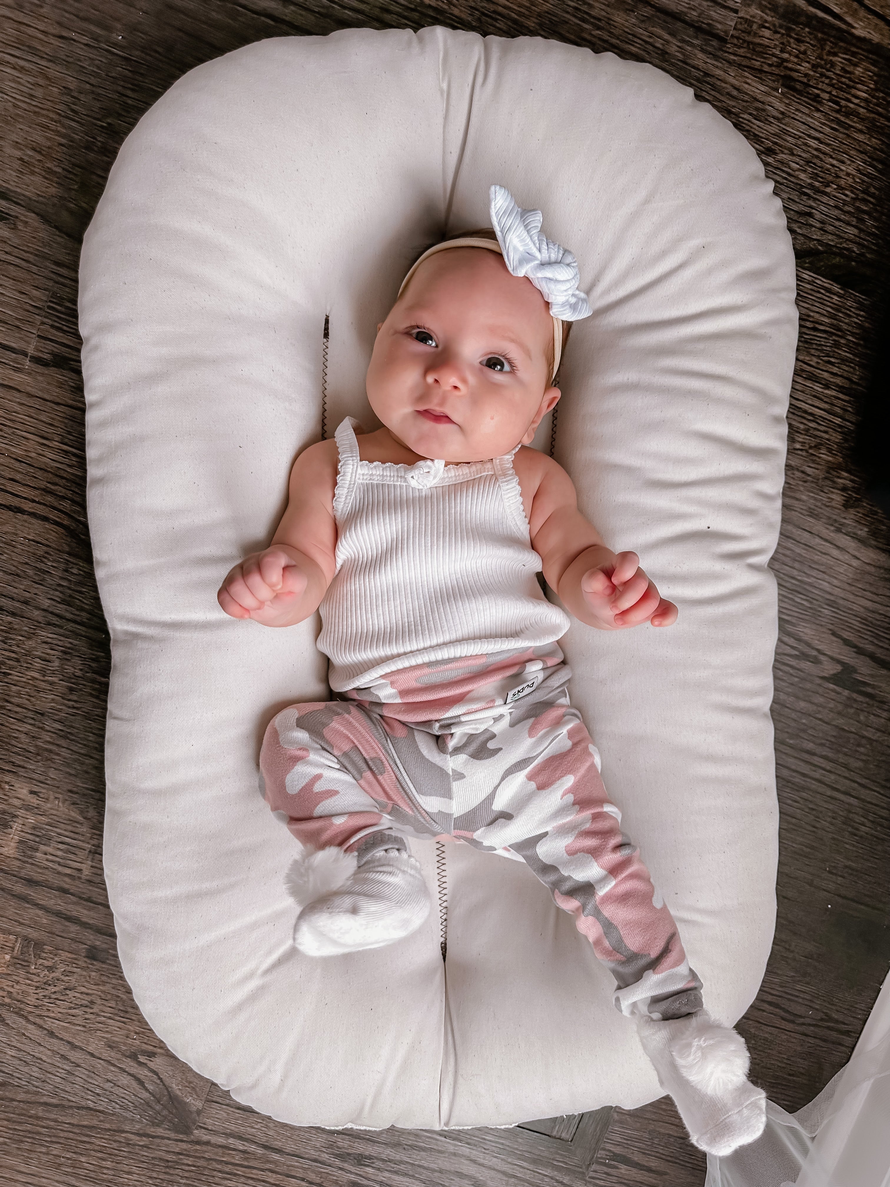 Baby Girl in Pink Camo Leggings