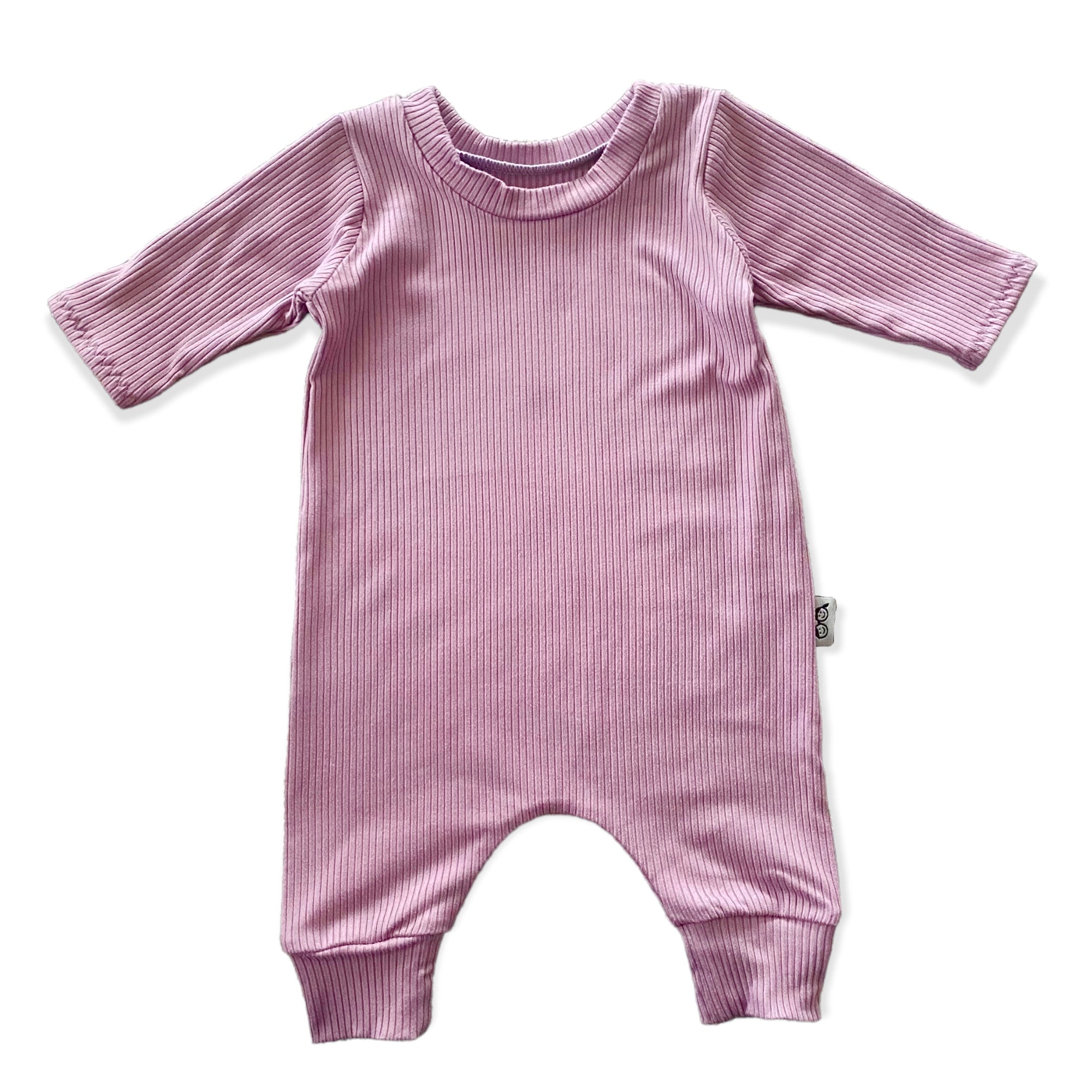 Lavender Ribbed Harem Romper