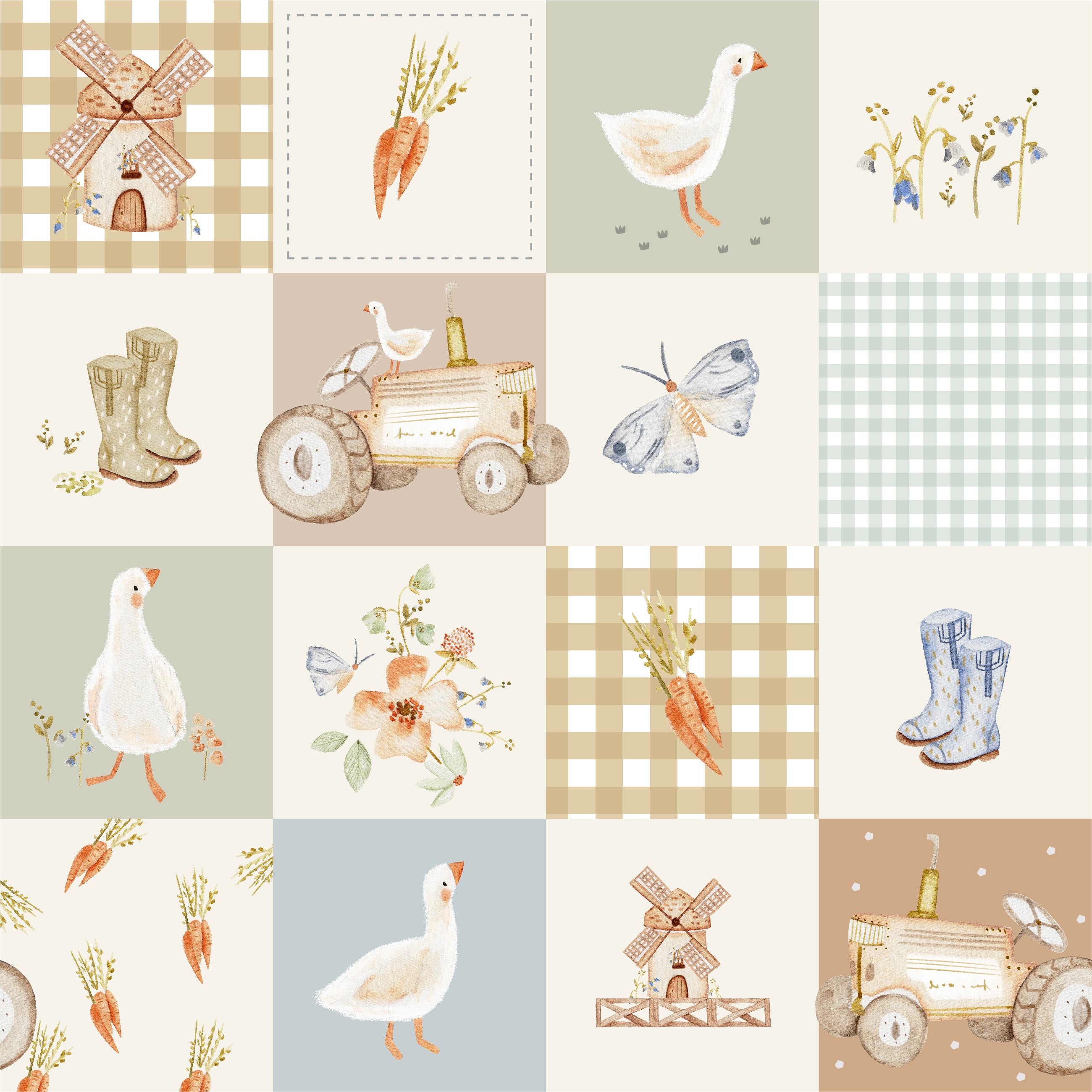 Farm Patchwork Goose Ribbed - Limited Vault Fabric