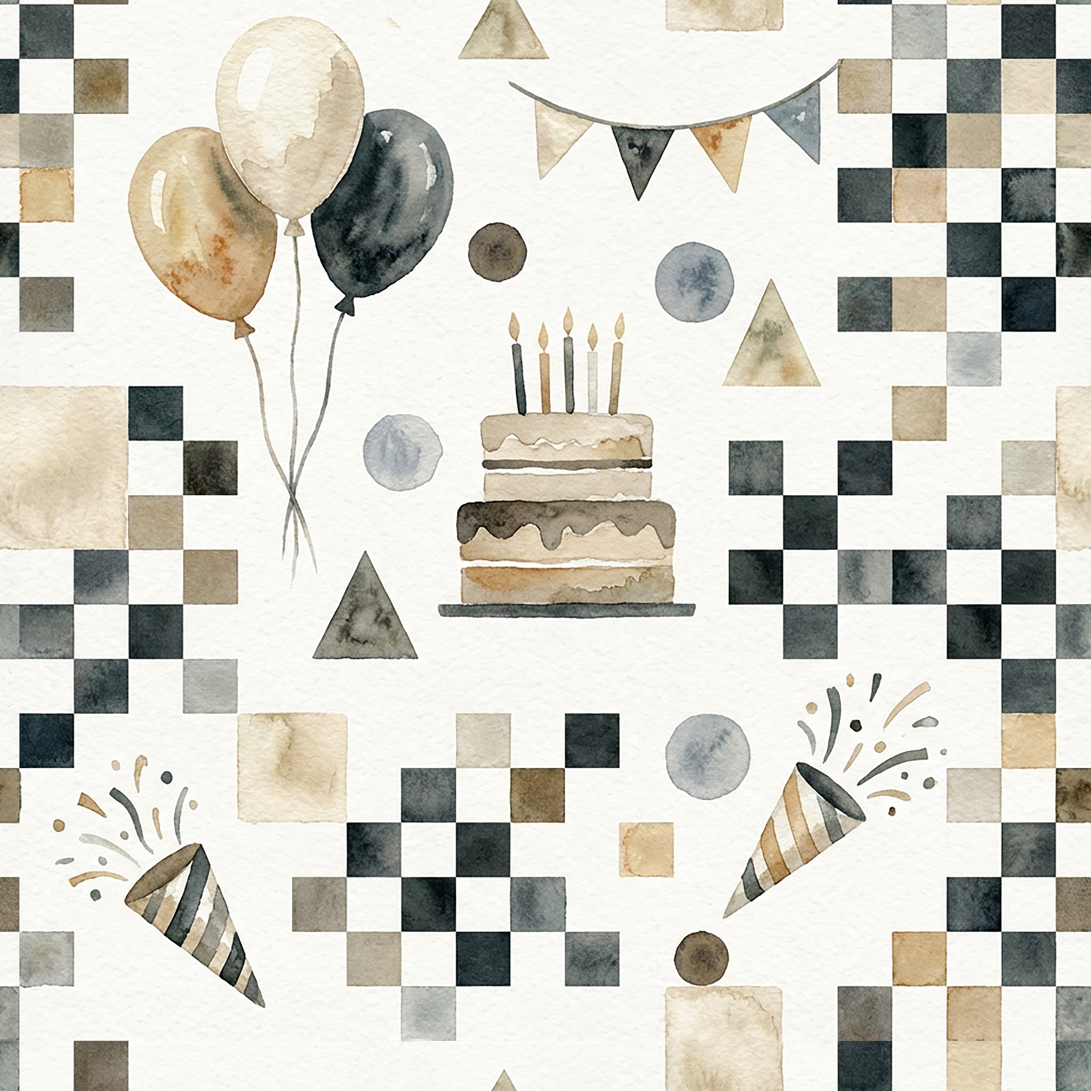 Modern Birthday Party Ribbed - Limited Vault Fabric