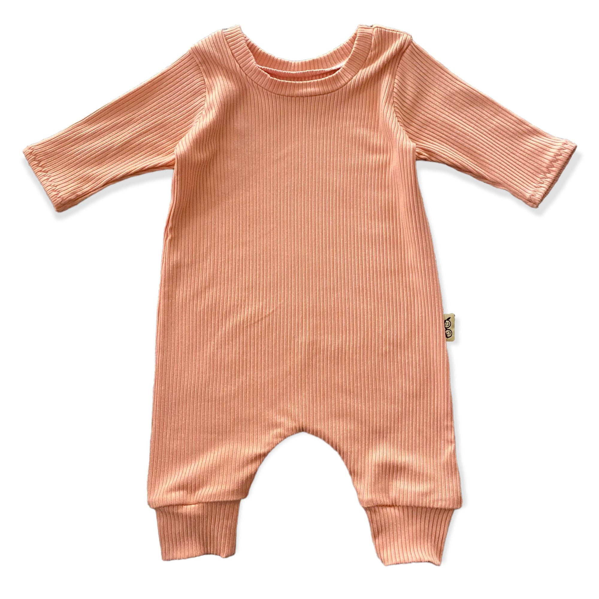 Melon Ribbed Harem Romper