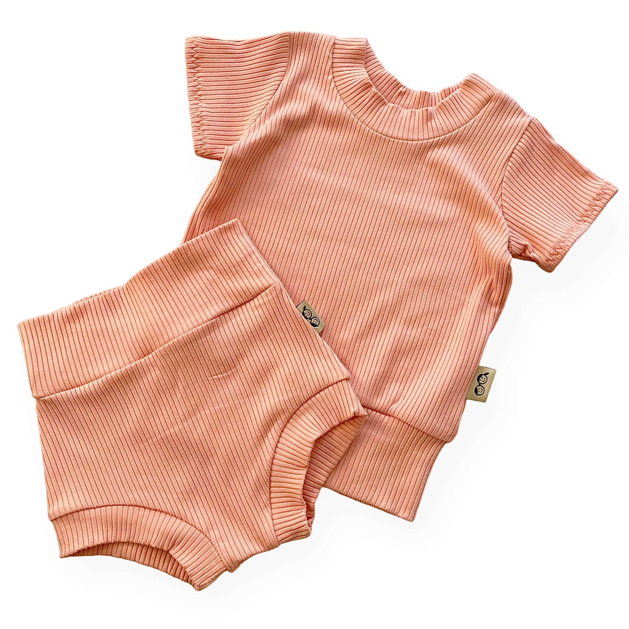 Melon Ribbed Summer Lounge Set