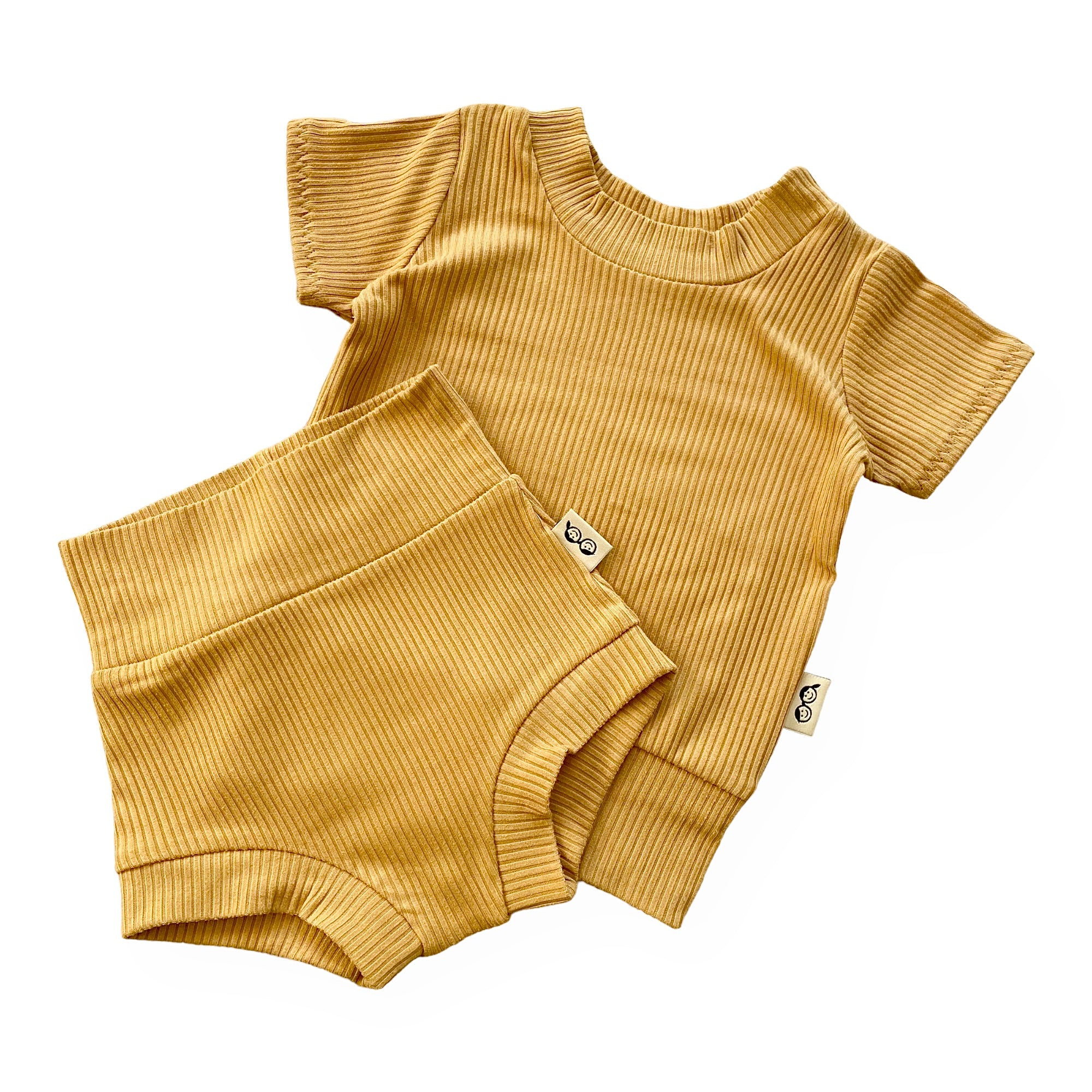 Mustard Ribbed Summer Lounge Set