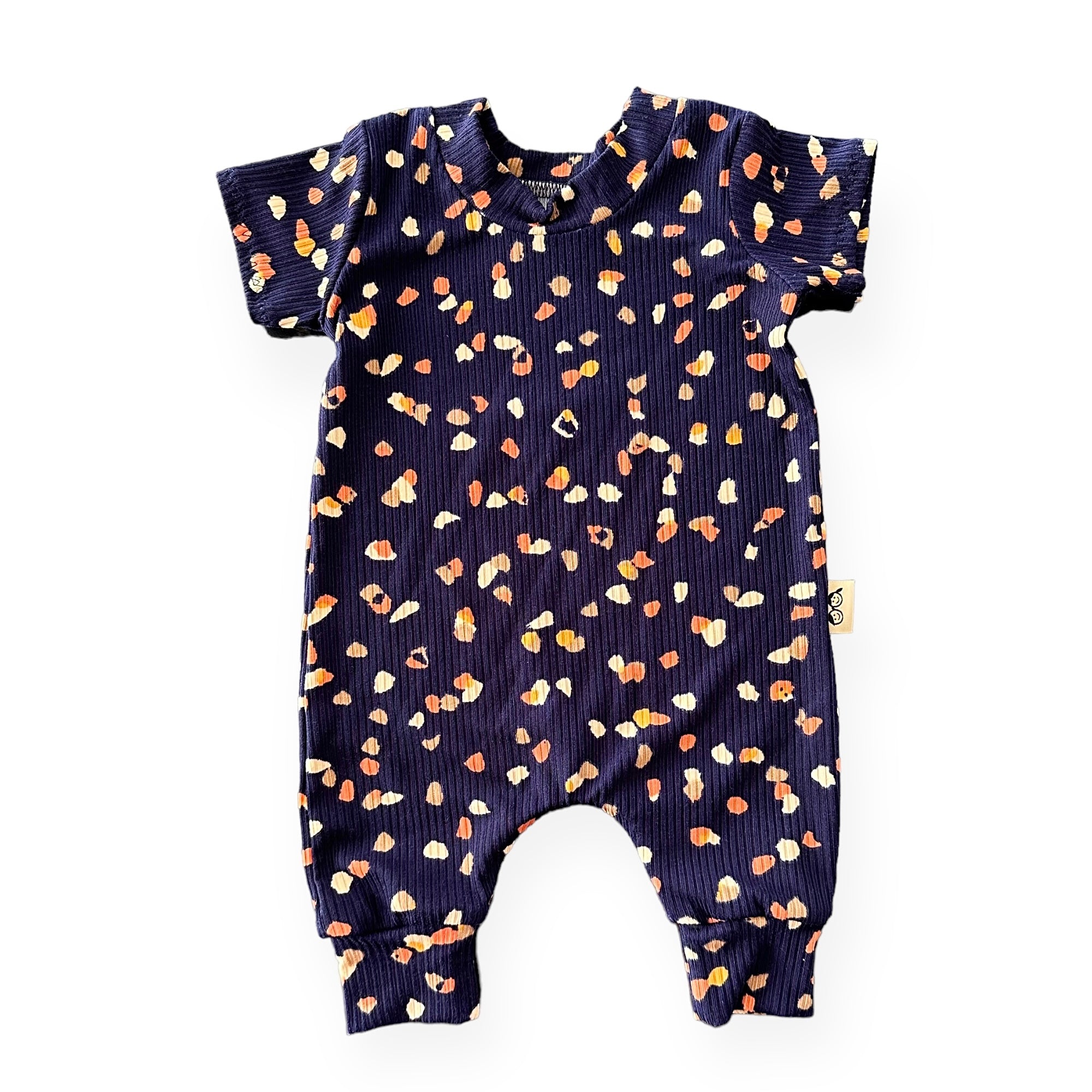 Navy Terrazzo Harem Romper
