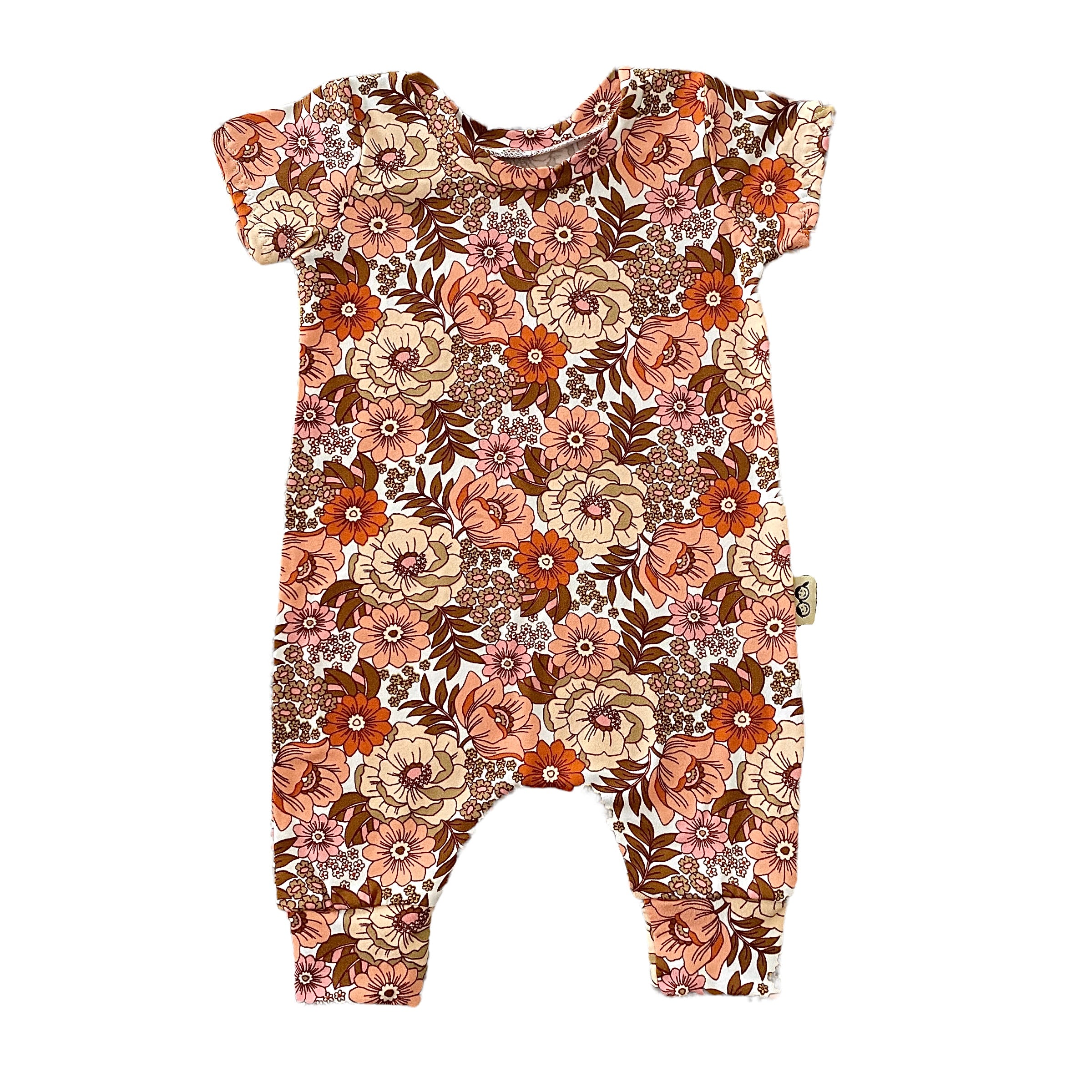 Neutral Boho Floral Harem Romper