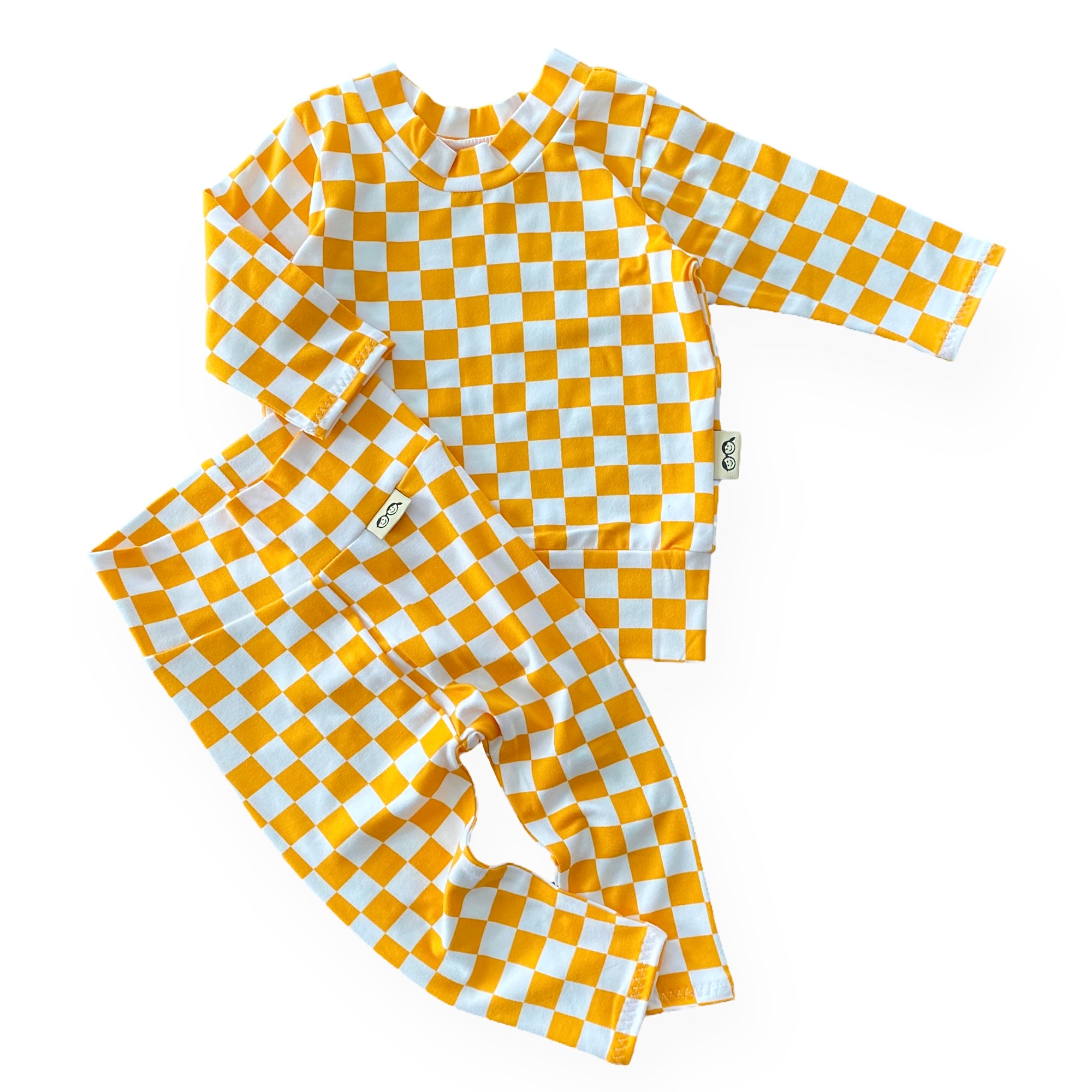 Yellow Retro Checkered Lounge Set