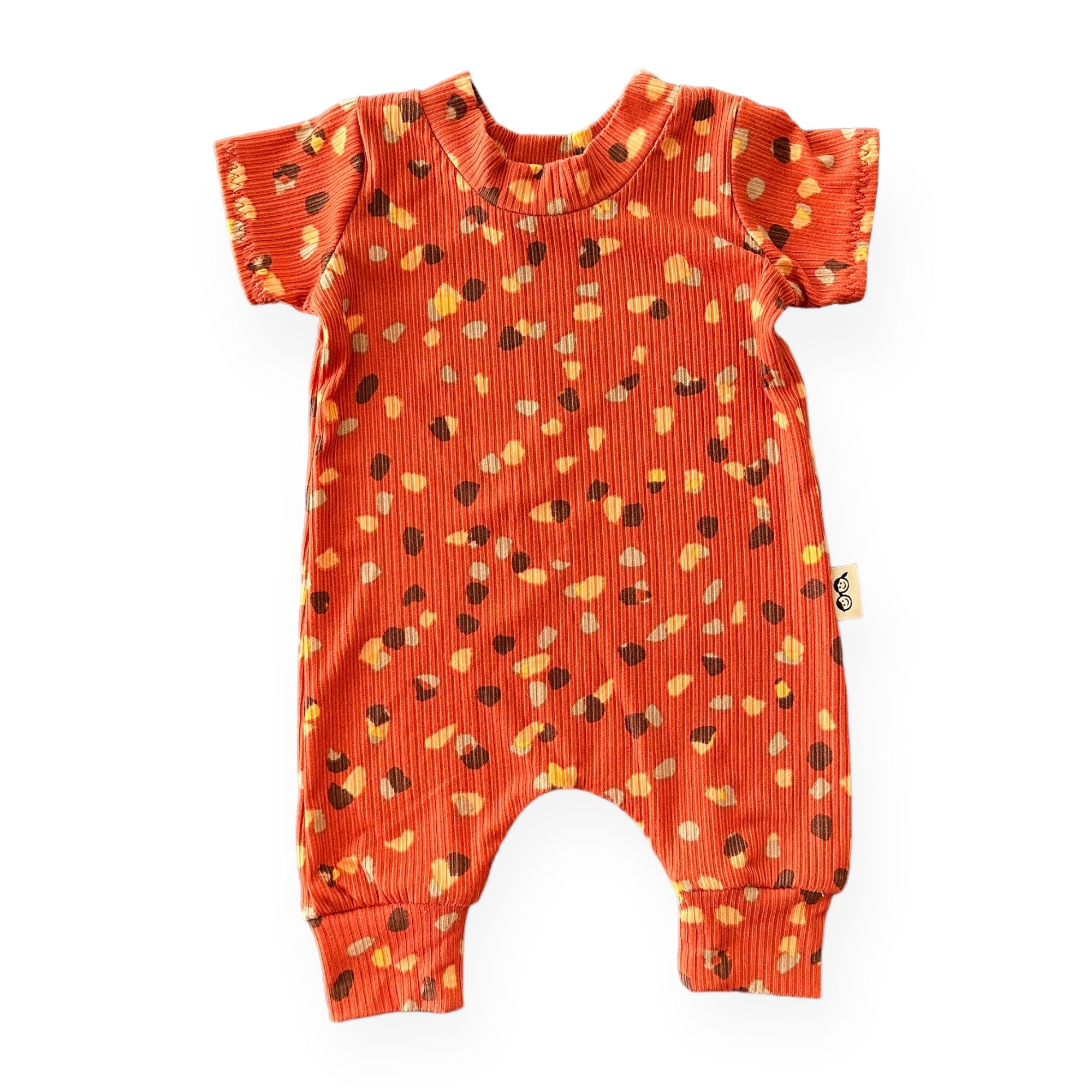 Orange Terrazzo Harem Romper
