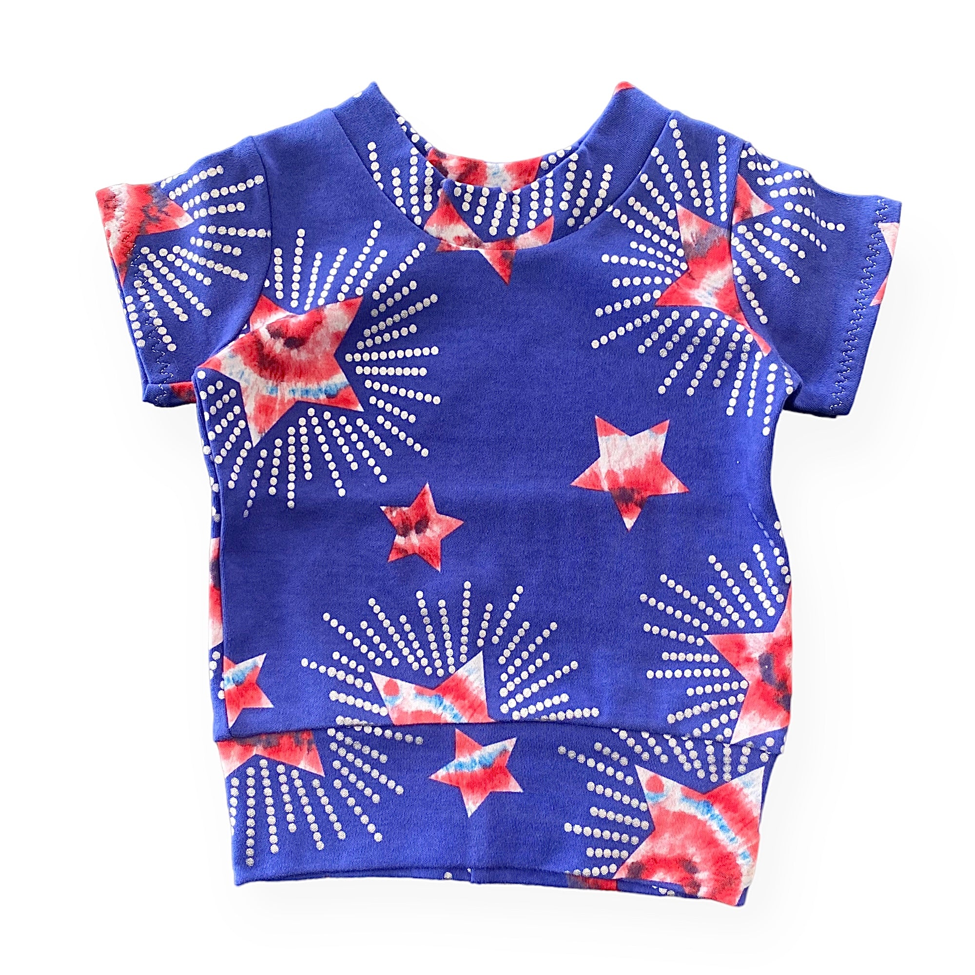 Patriotic Tie Dye Star on Blue Summer Lounge Set