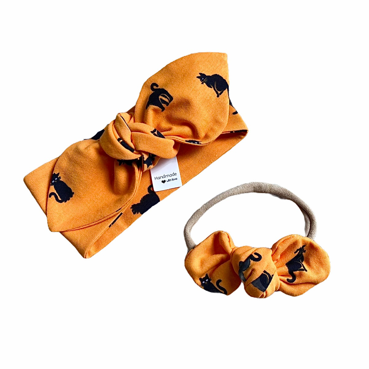 Black Cats Orange Halloween Headbands