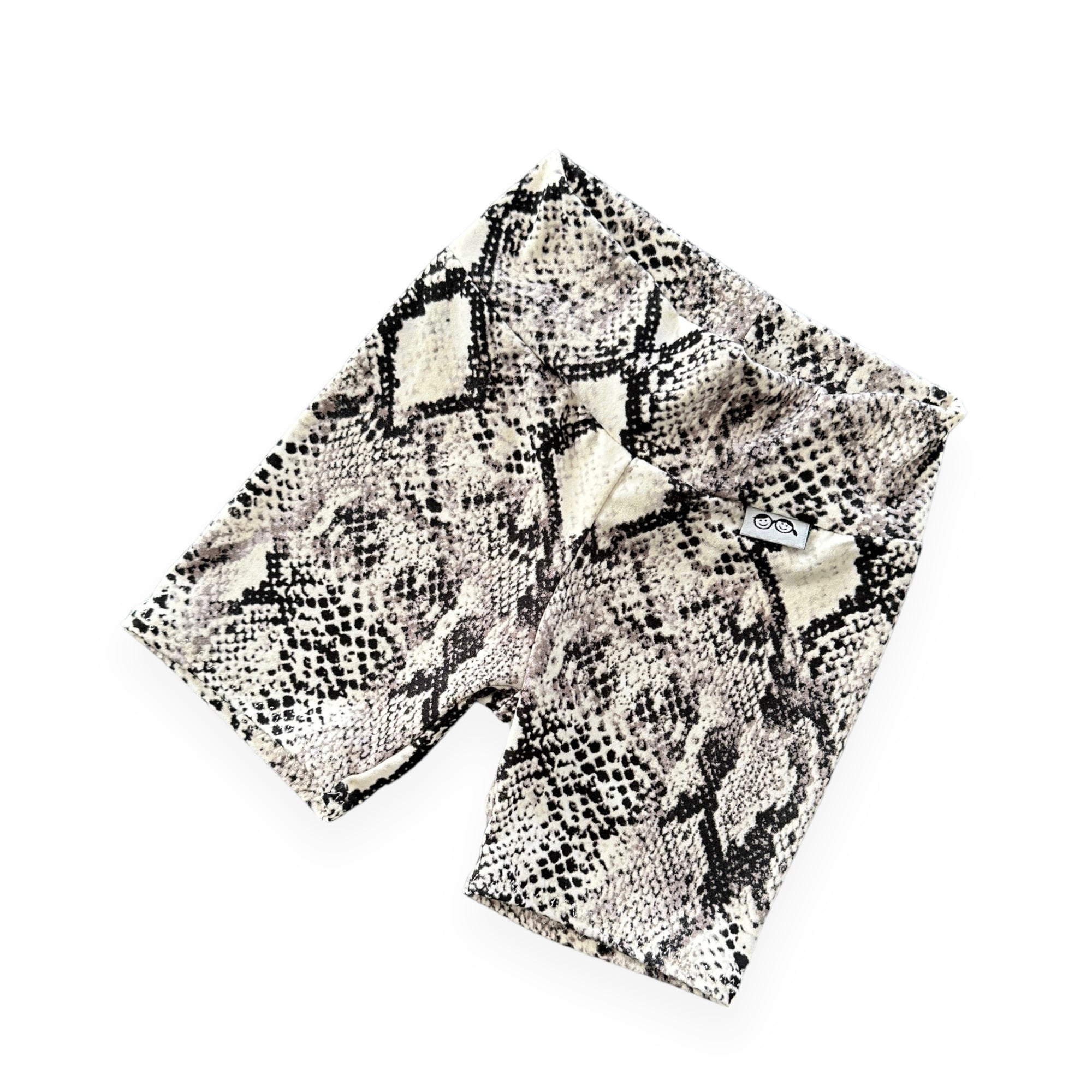 Grey Snake Print Biker Shorts