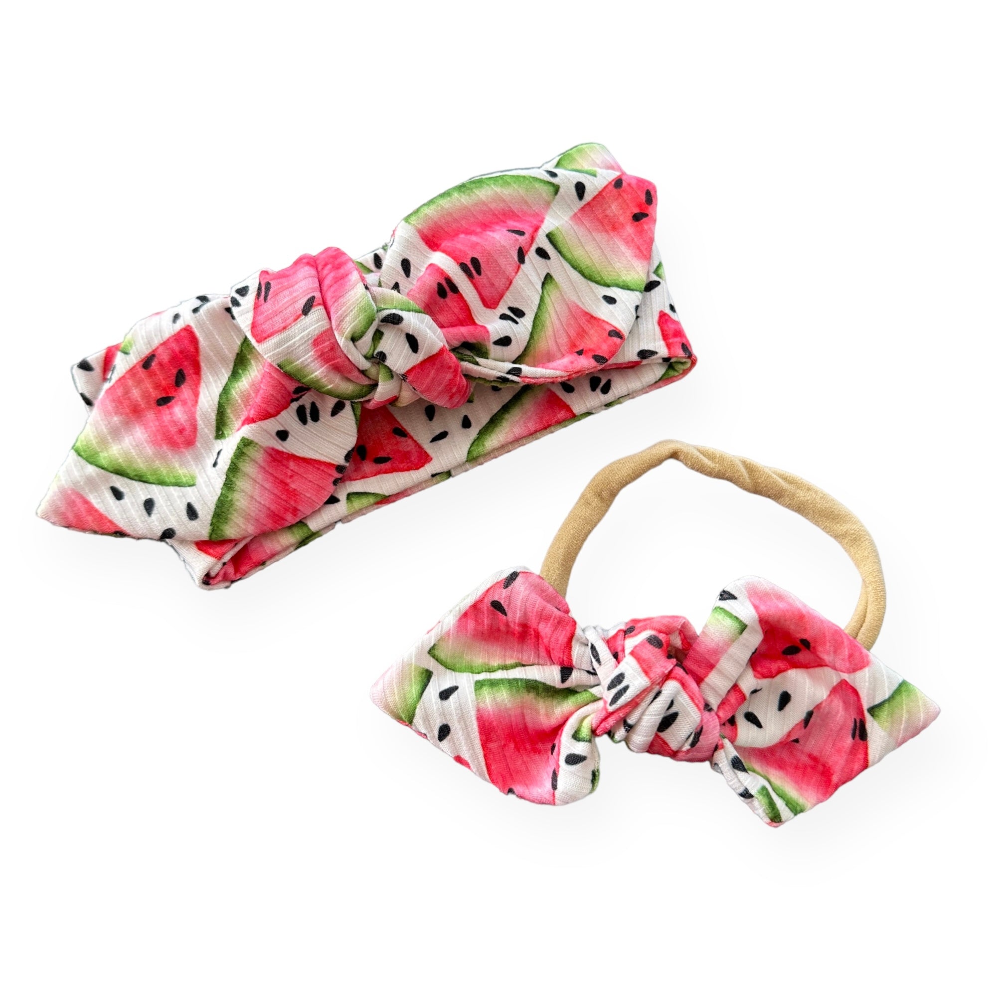 Watermelon Ribbed Headbands