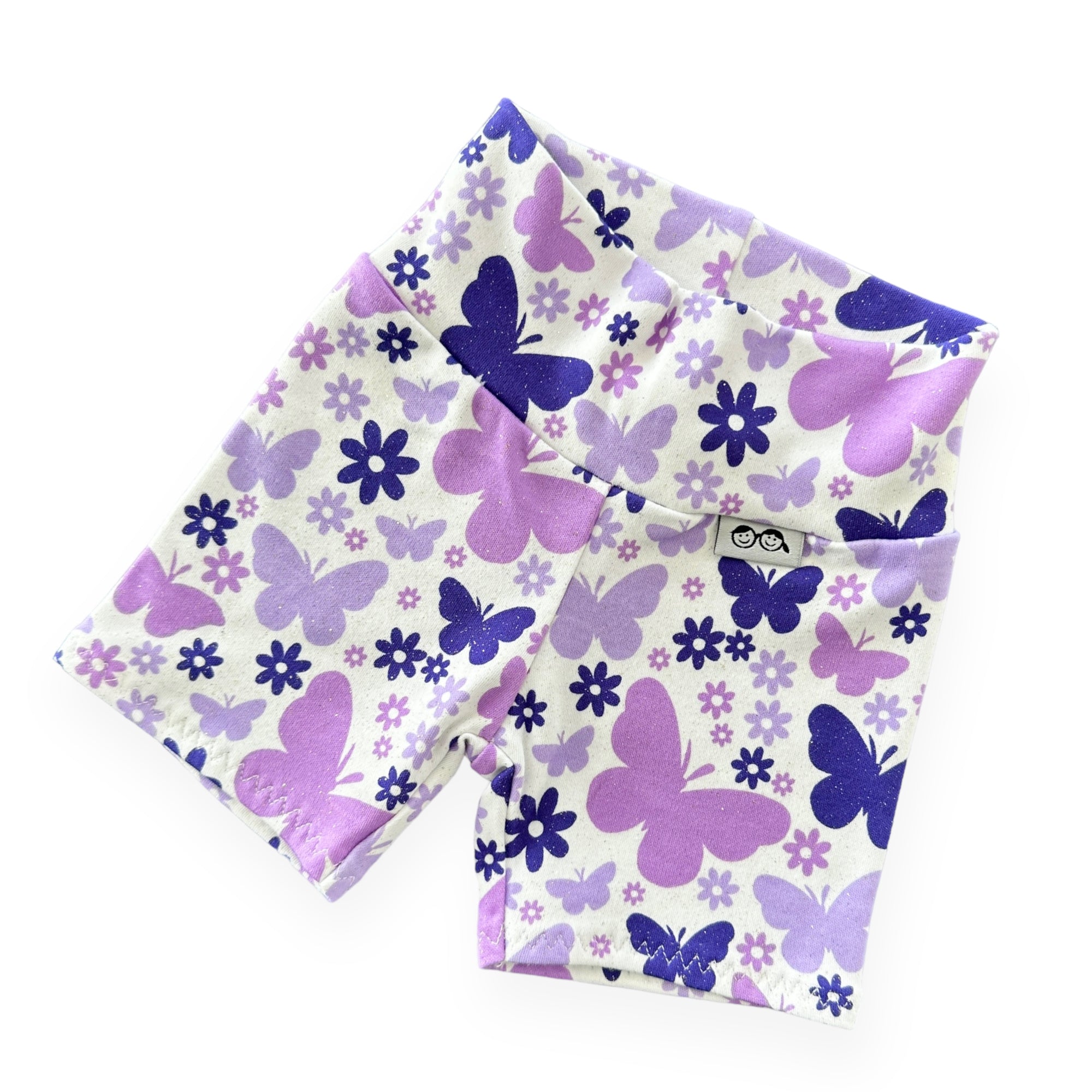 Purple Butterflies Biker Shorts