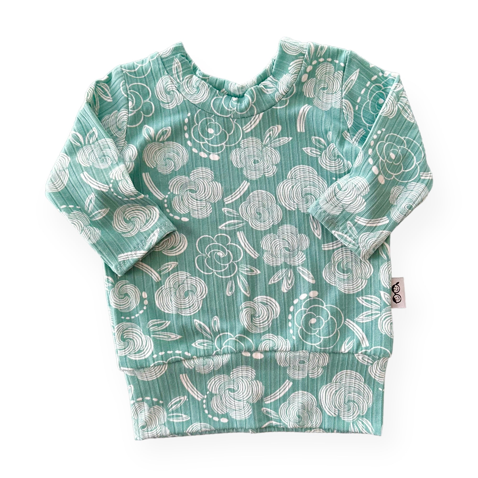 Geo Flowers Seafoam Ribbed Lounge Set