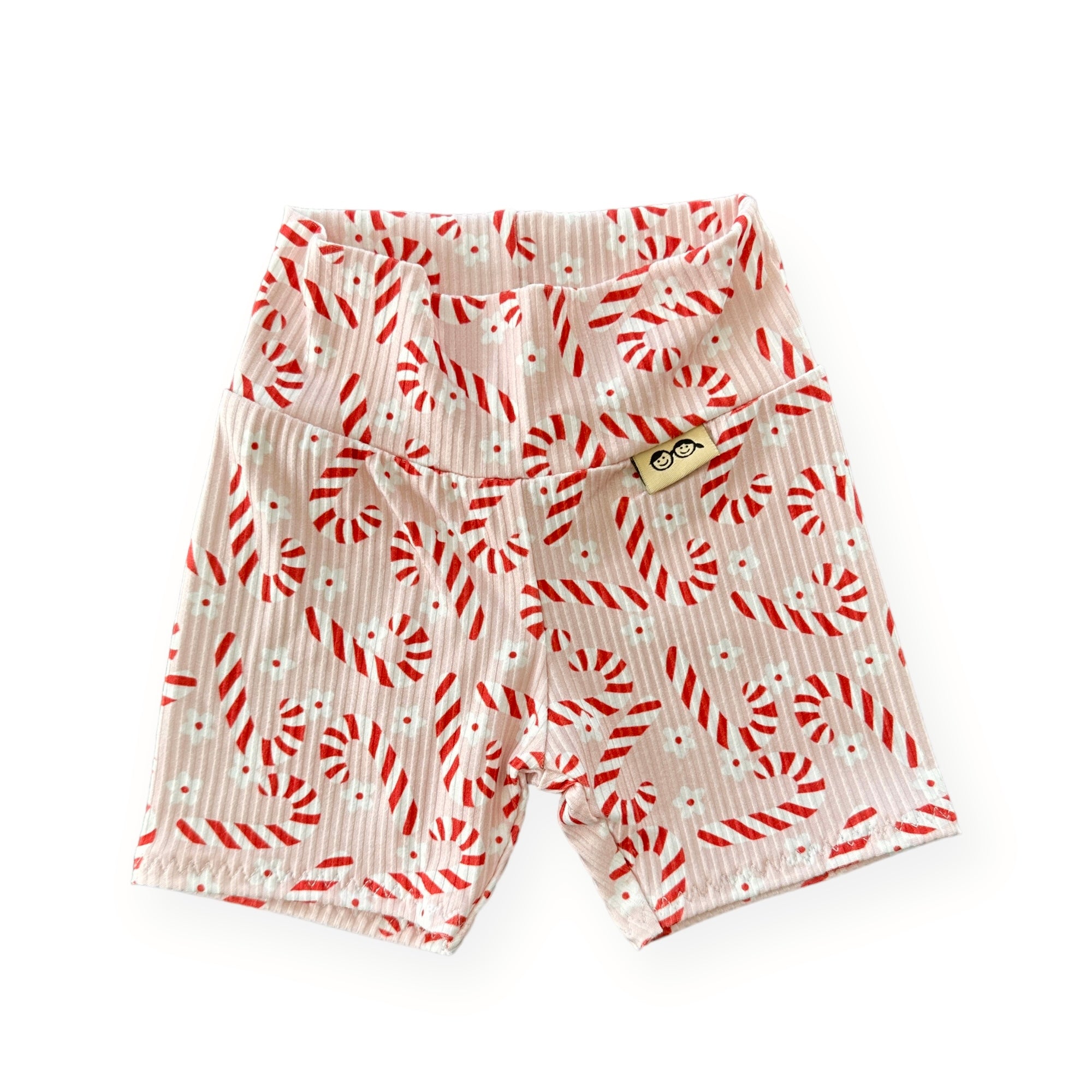 Pink Candy Canes Biker Shorts Lounge Set