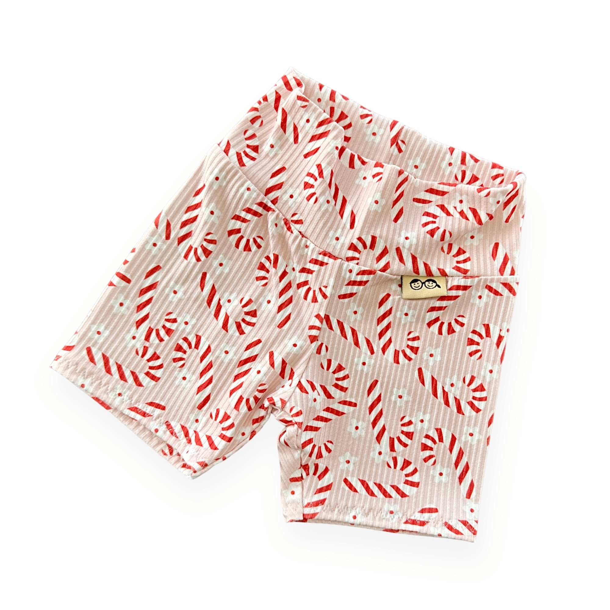 Pink Candy Canes Biker Shorts Lounge Set