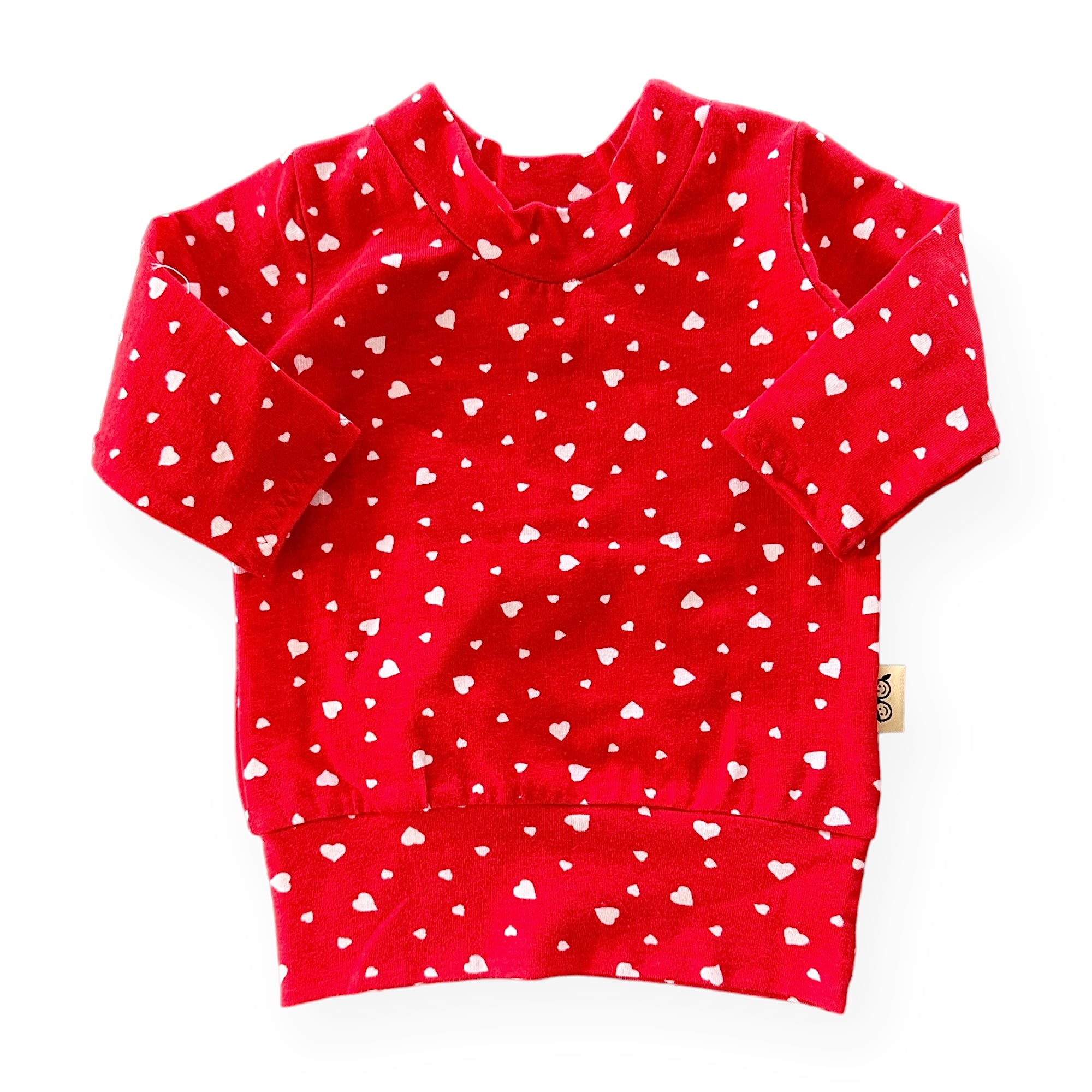 White Dainty Hearts on Red Lounge Set