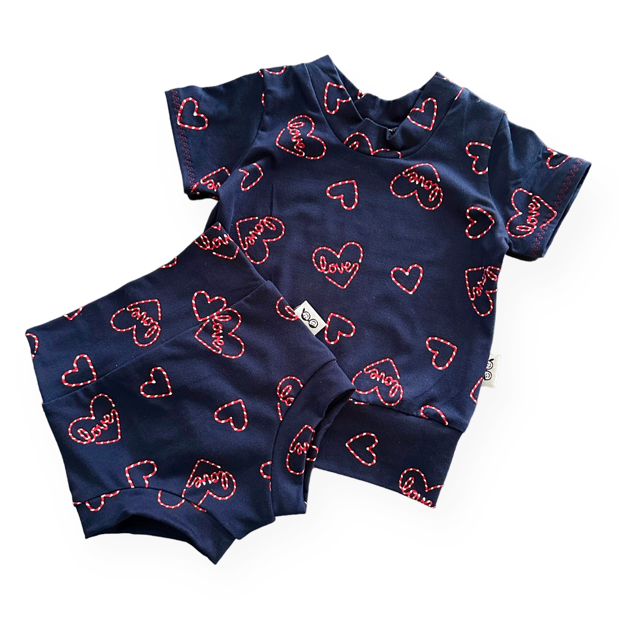 Love Hearts on Blue Summer Lounge Set