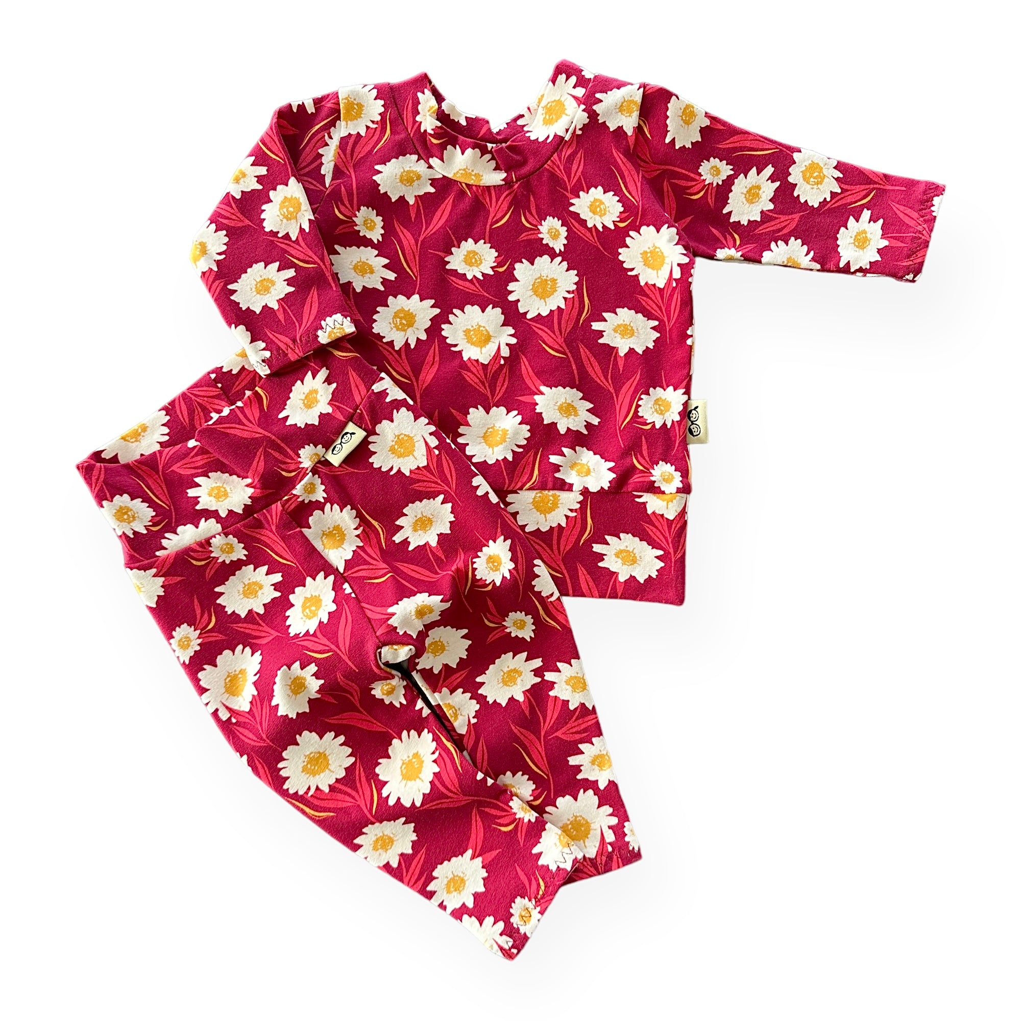 Mums Flowers on Burgundy Lounge Set