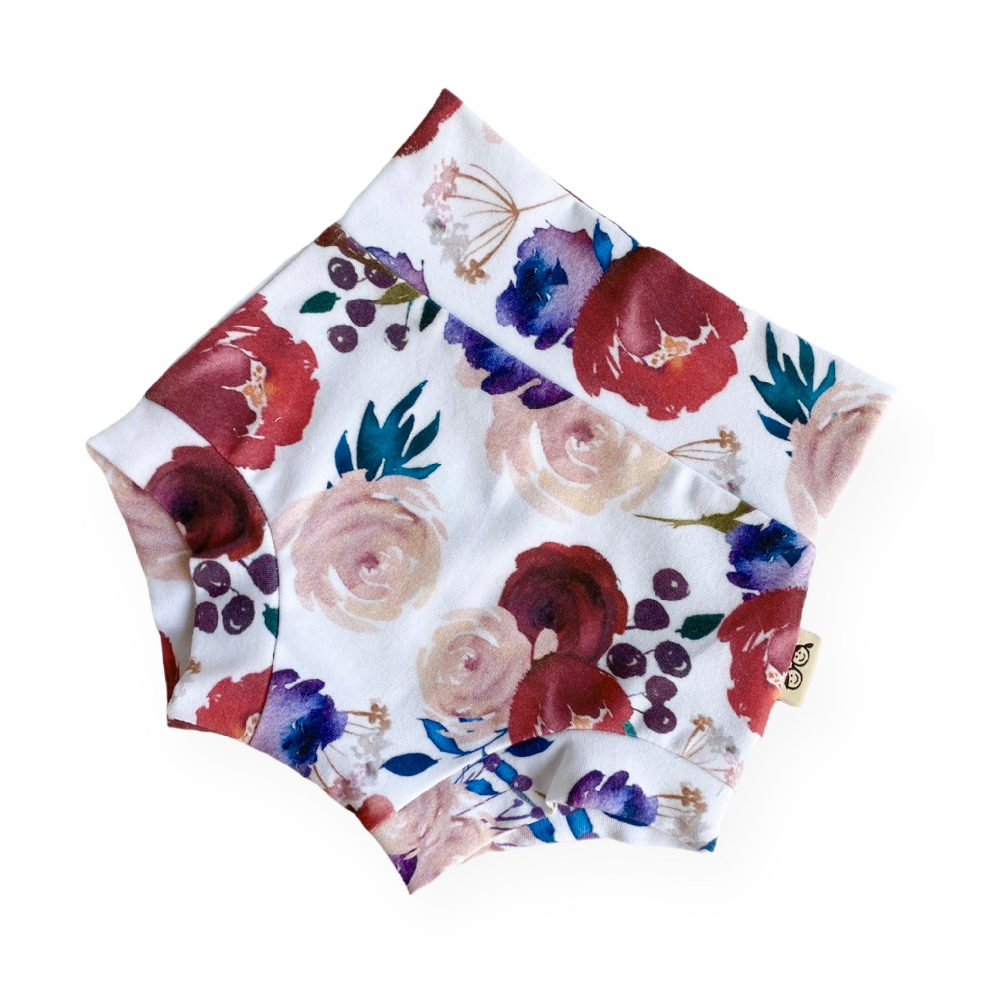 Burgundy Watercolor Floral Bummies