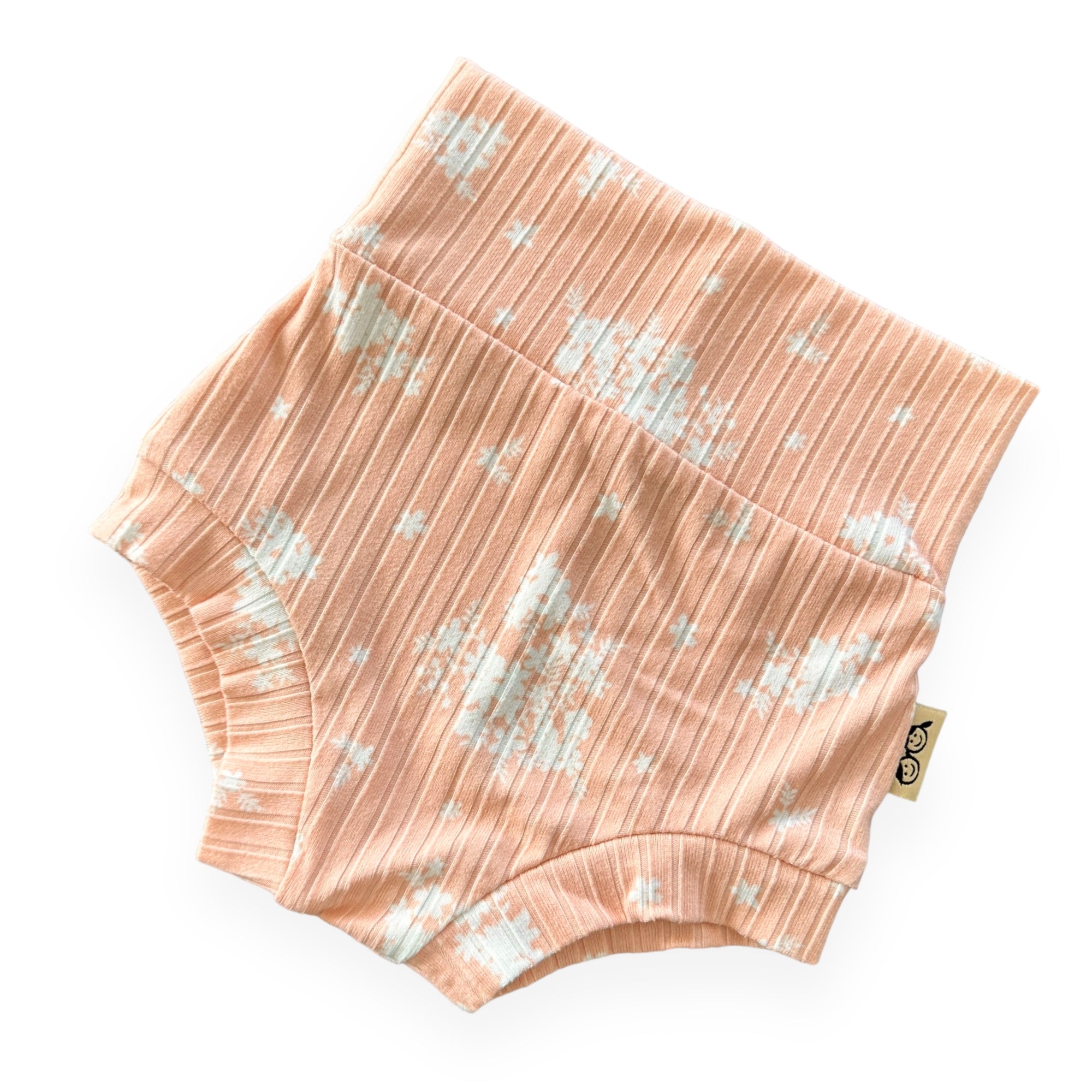 Minimal Floral Blush Ribbed Bummies