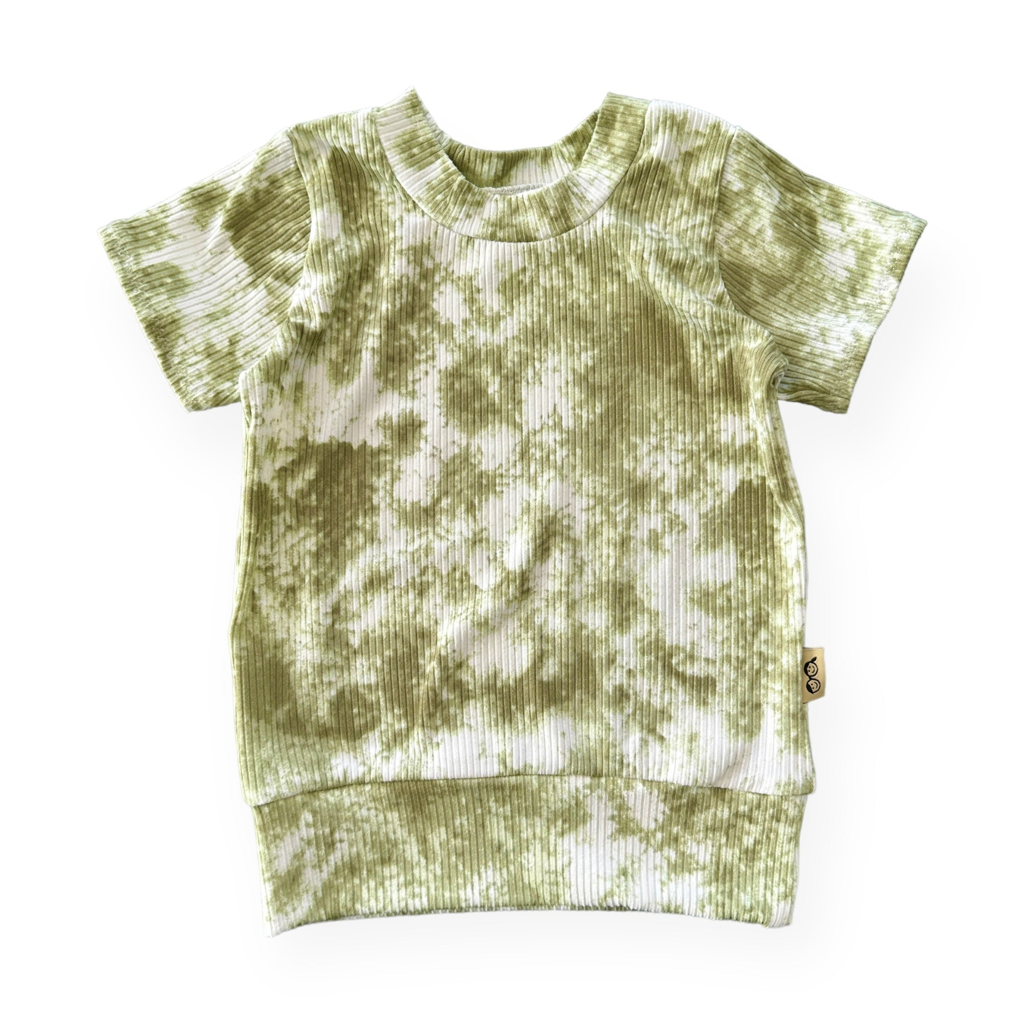 Olive Green Tie Dye Ribbed Summer Lounge Set