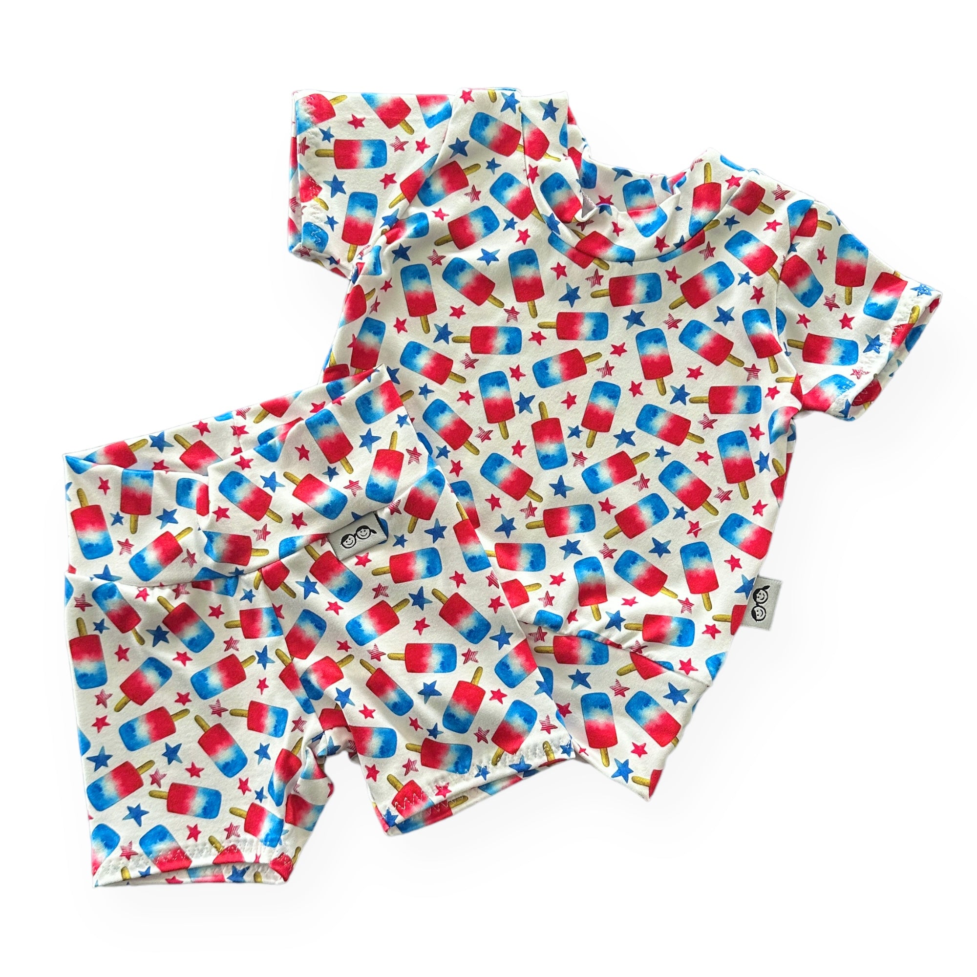 Patriotic Popsicles Biker Shorts Lounge Set