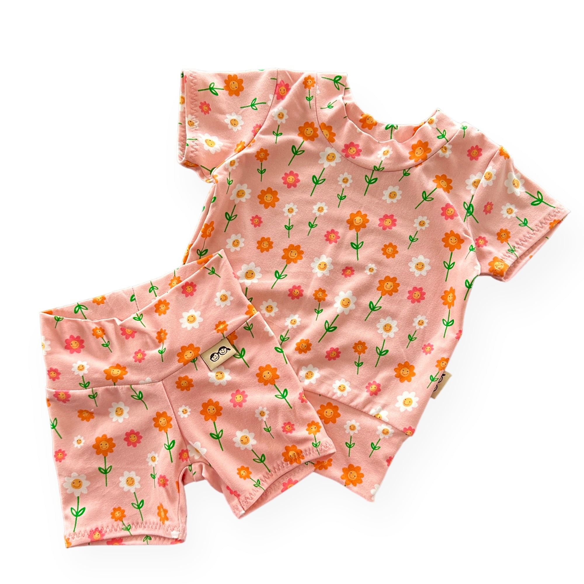 Happy Daisy Biker Shorts Lounge Set