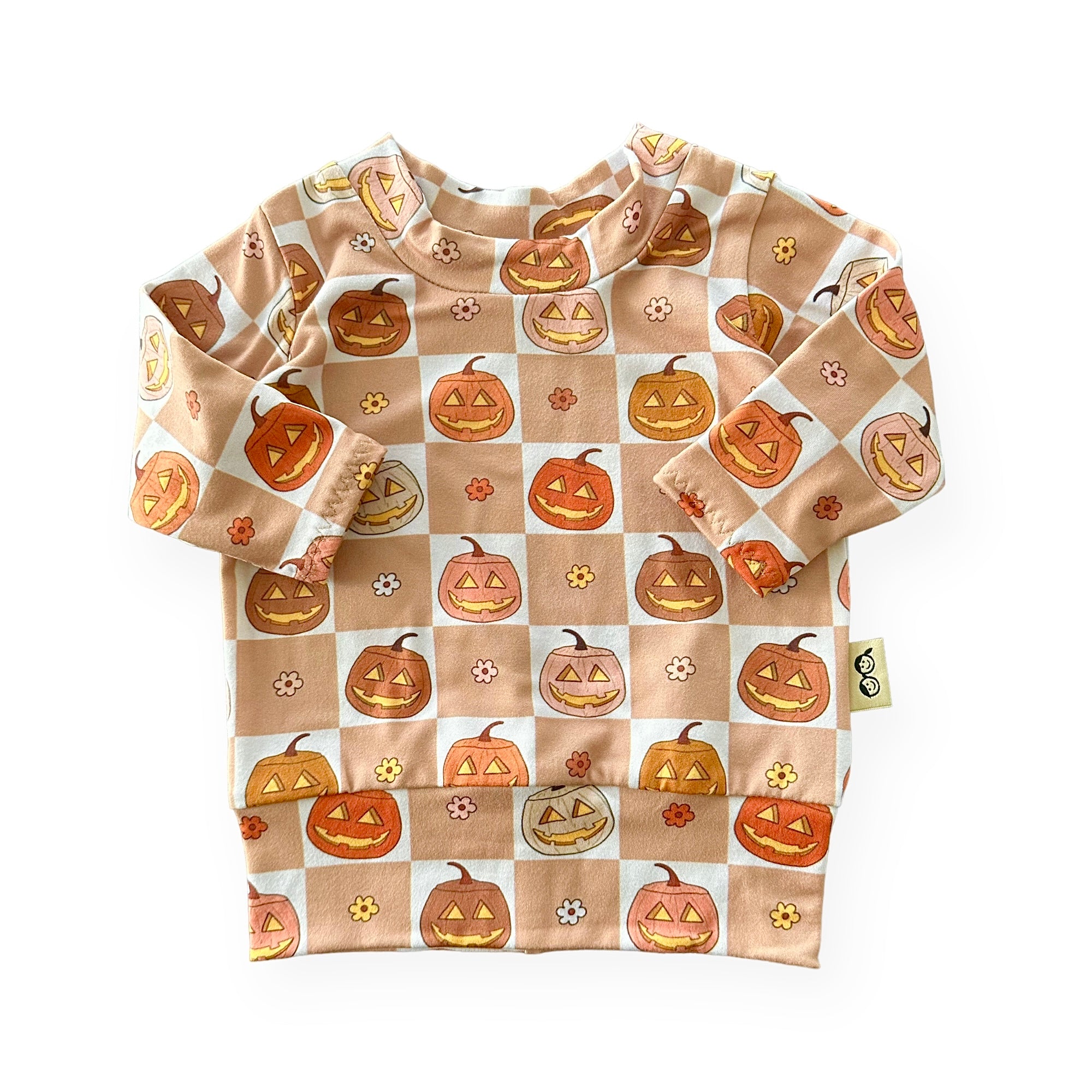 Checkered Pumpkin Lounge Top