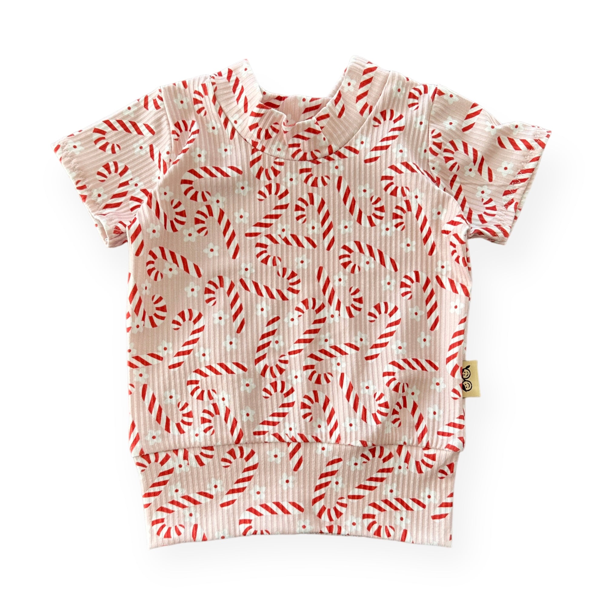 Pink Candy Canes Biker Shorts Lounge Set