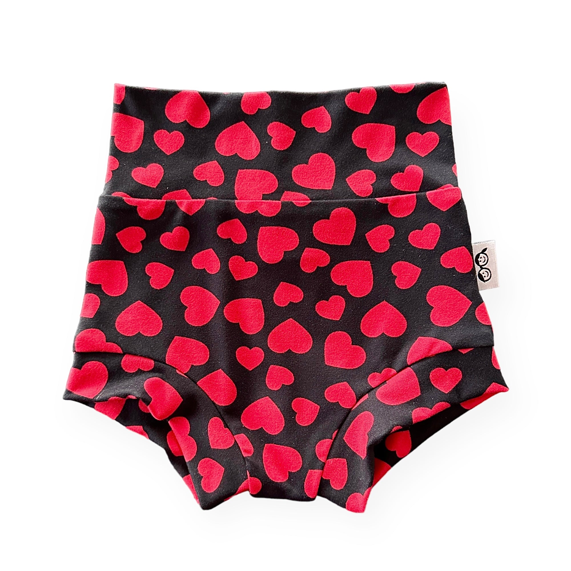 Red Hearts on Black Summer Lounge Set