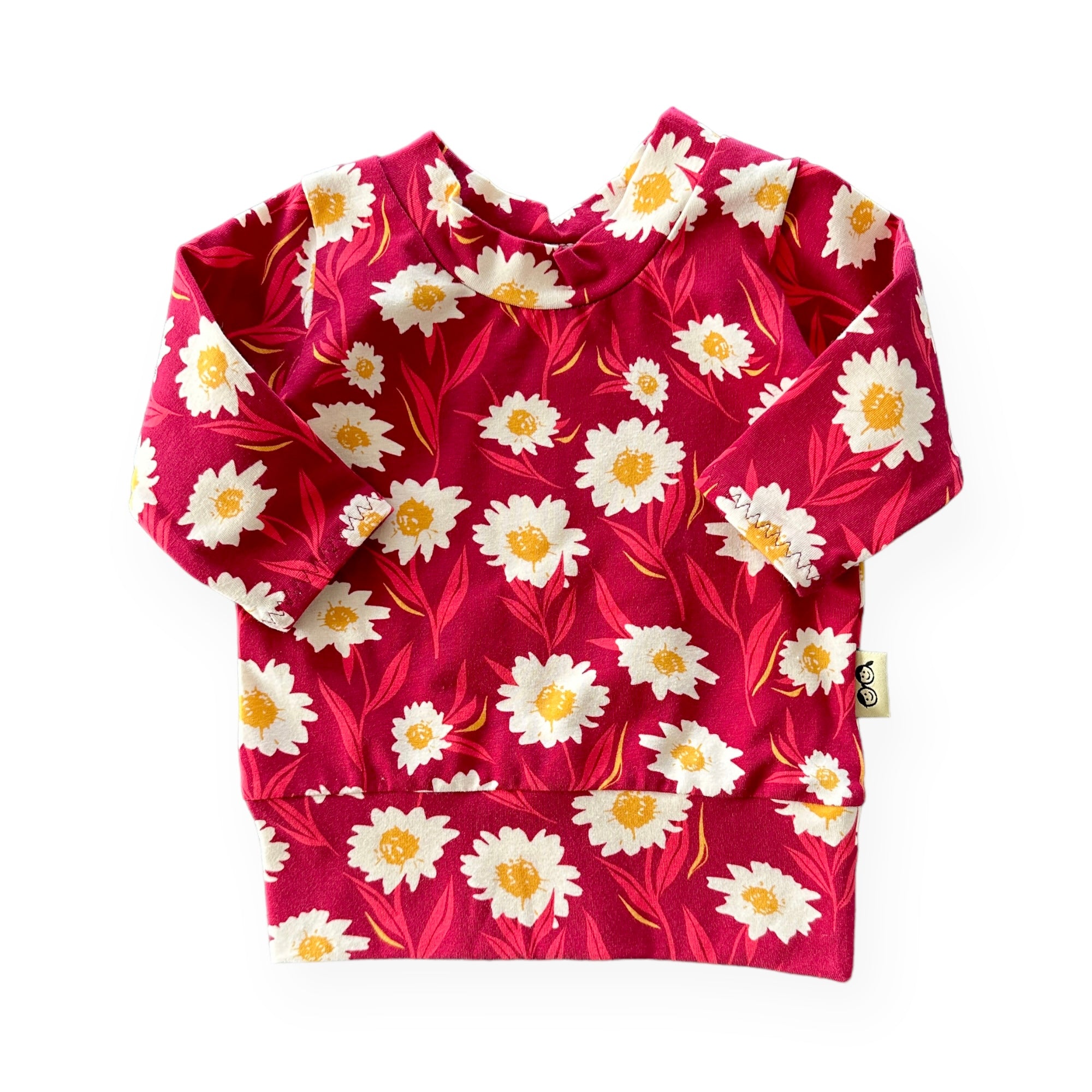 Mums Flowers on Burgundy Lounge Top