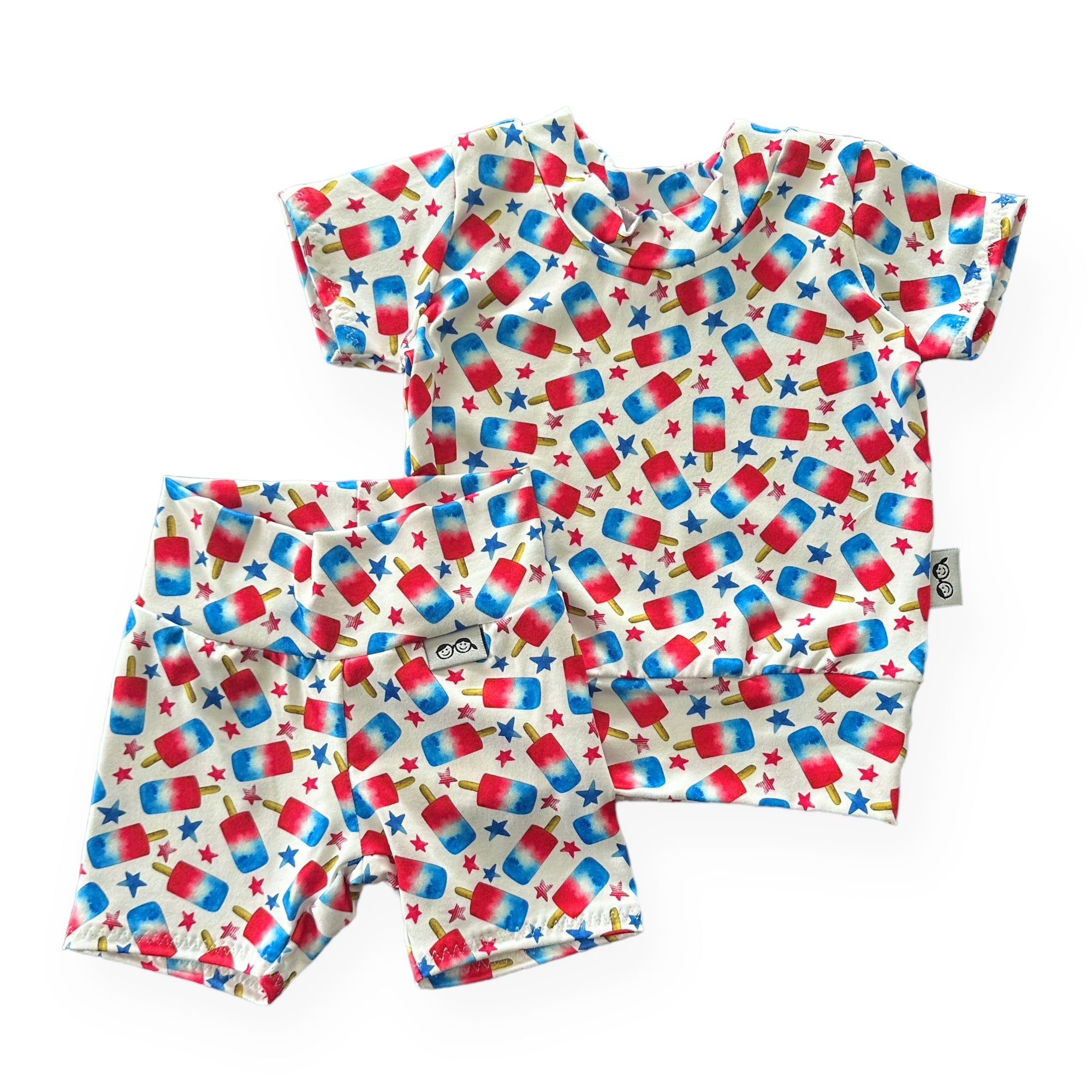Patriotic Popsicles Biker Shorts Lounge Set