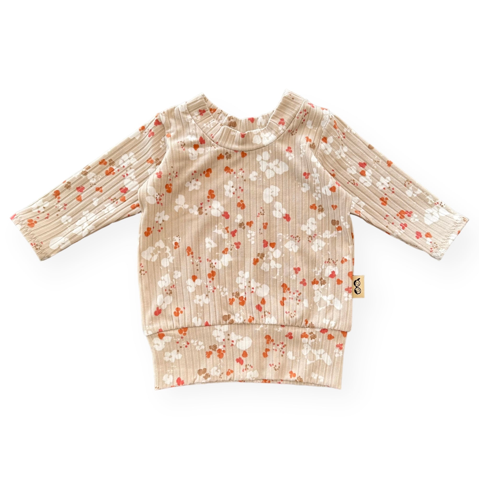Floral Latte Ribbed Lounge Set