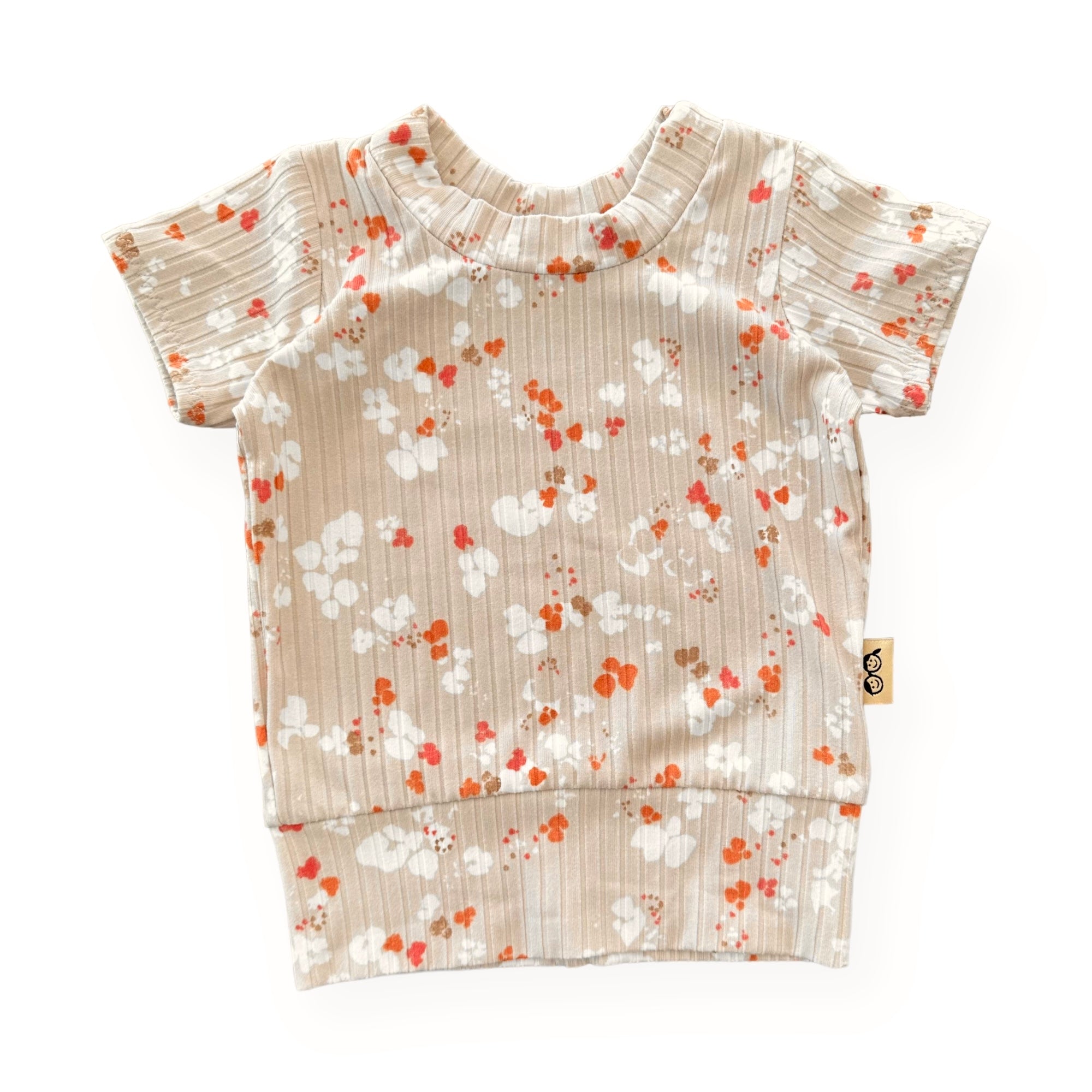 Floral Latte Ribbed Summer Lounge Set