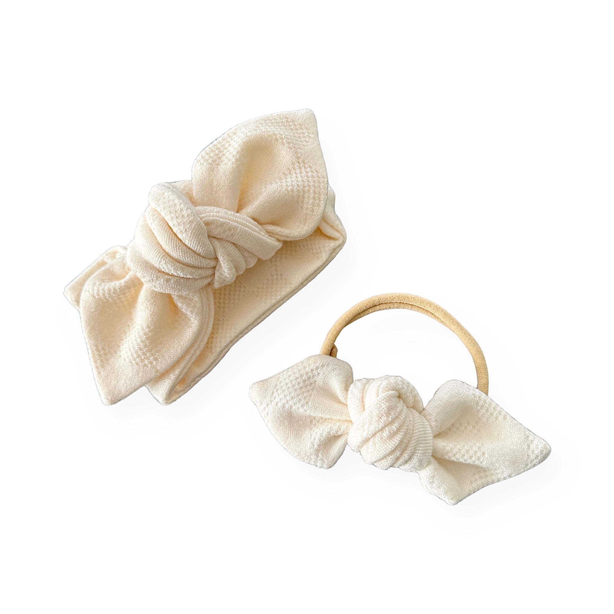 Cream Checkers Headbands