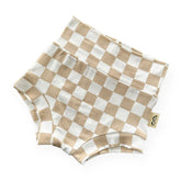 Taupe Retro Checkered Bummies